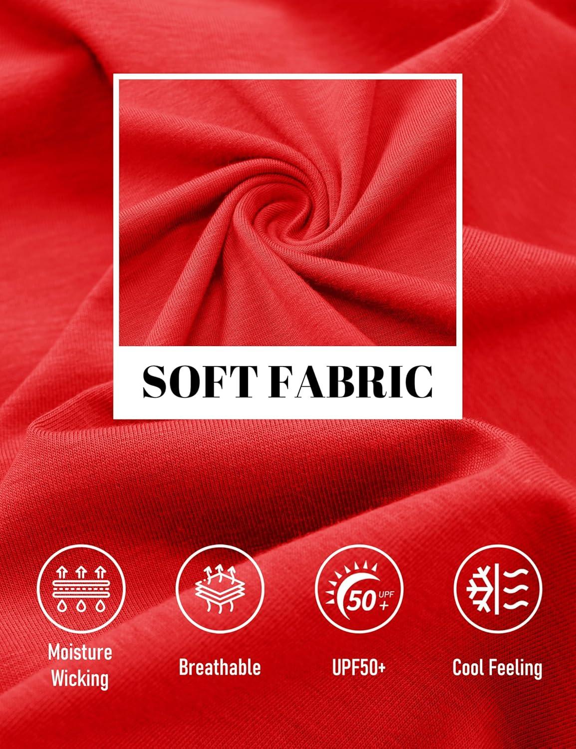 imageMAGCOMSEN Mens Pocket T Shirts Cooling UPF 50 Summer Tee Shirt Short Sleeve Crewneck Tee Cotton Lightweight Casual TShirtTomato Red