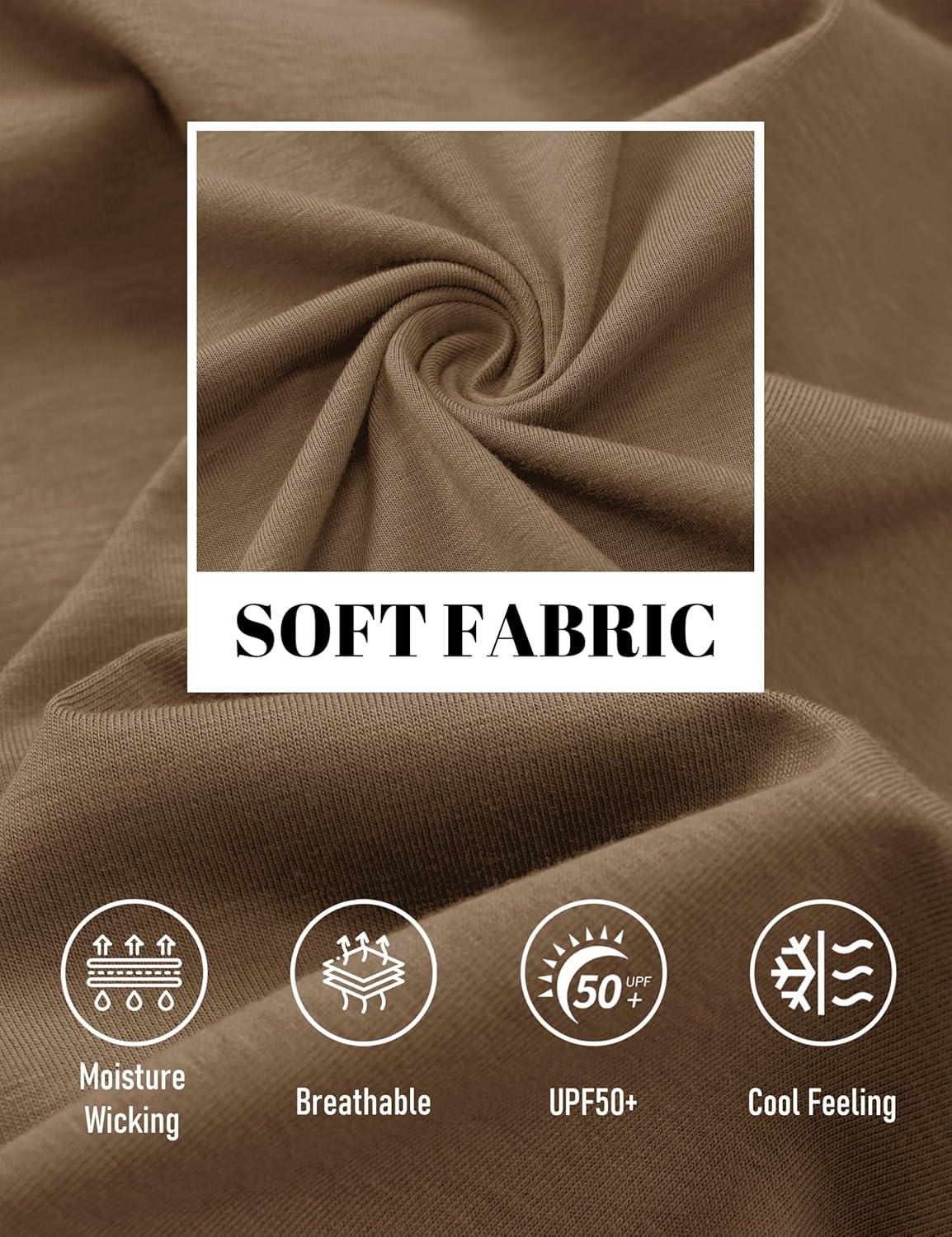 imageMAGCOMSEN Mens Pocket T Shirts Cooling UPF 50 Summer Tee Shirt Short Sleeve Crewneck Tee Cotton Lightweight Casual TShirtWolf Brown