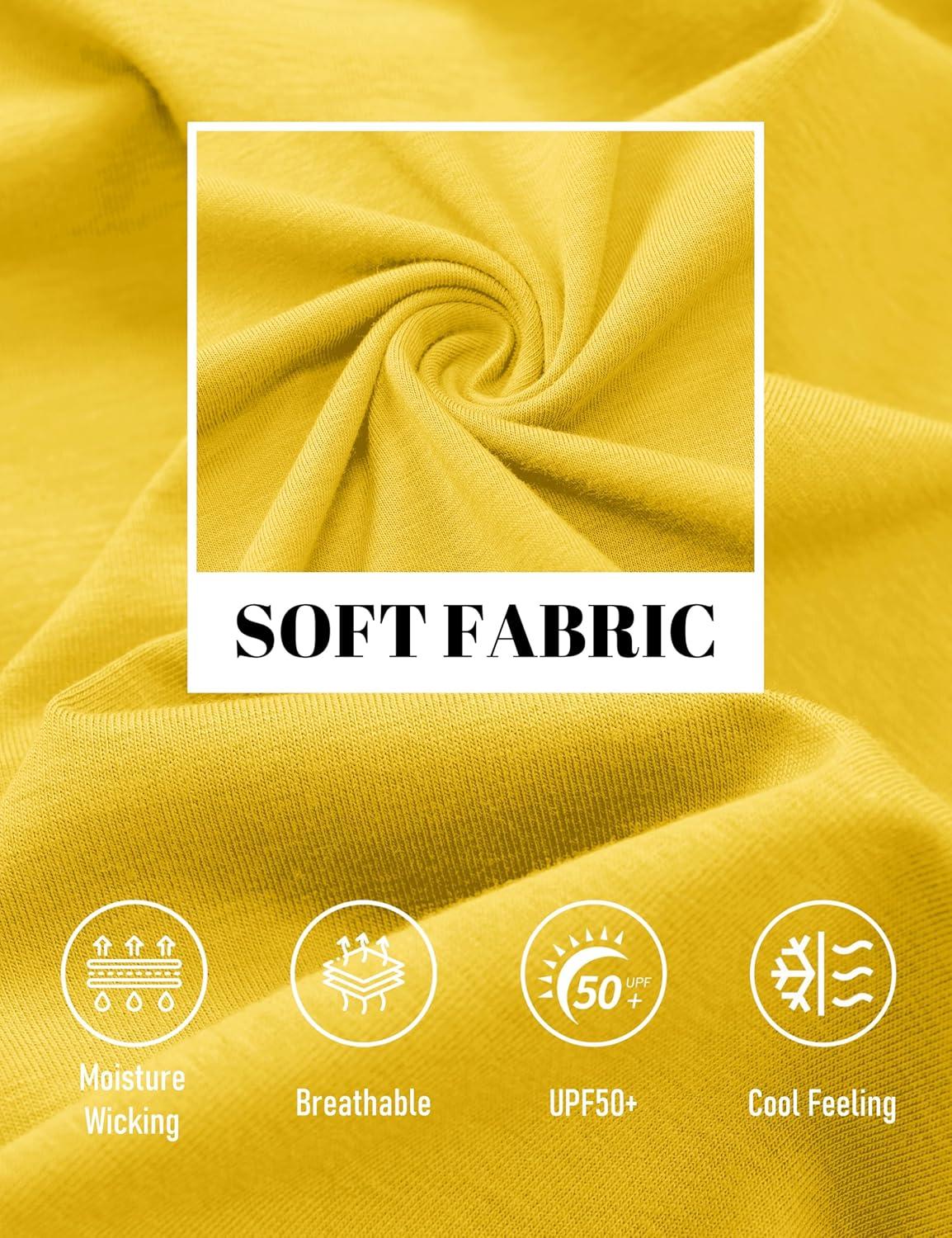 imageMAGCOMSEN Mens Pocket T Shirts Cooling UPF 50 Summer Tee Shirt Short Sleeve Crewneck Tee Cotton Lightweight Casual TShirtYellow