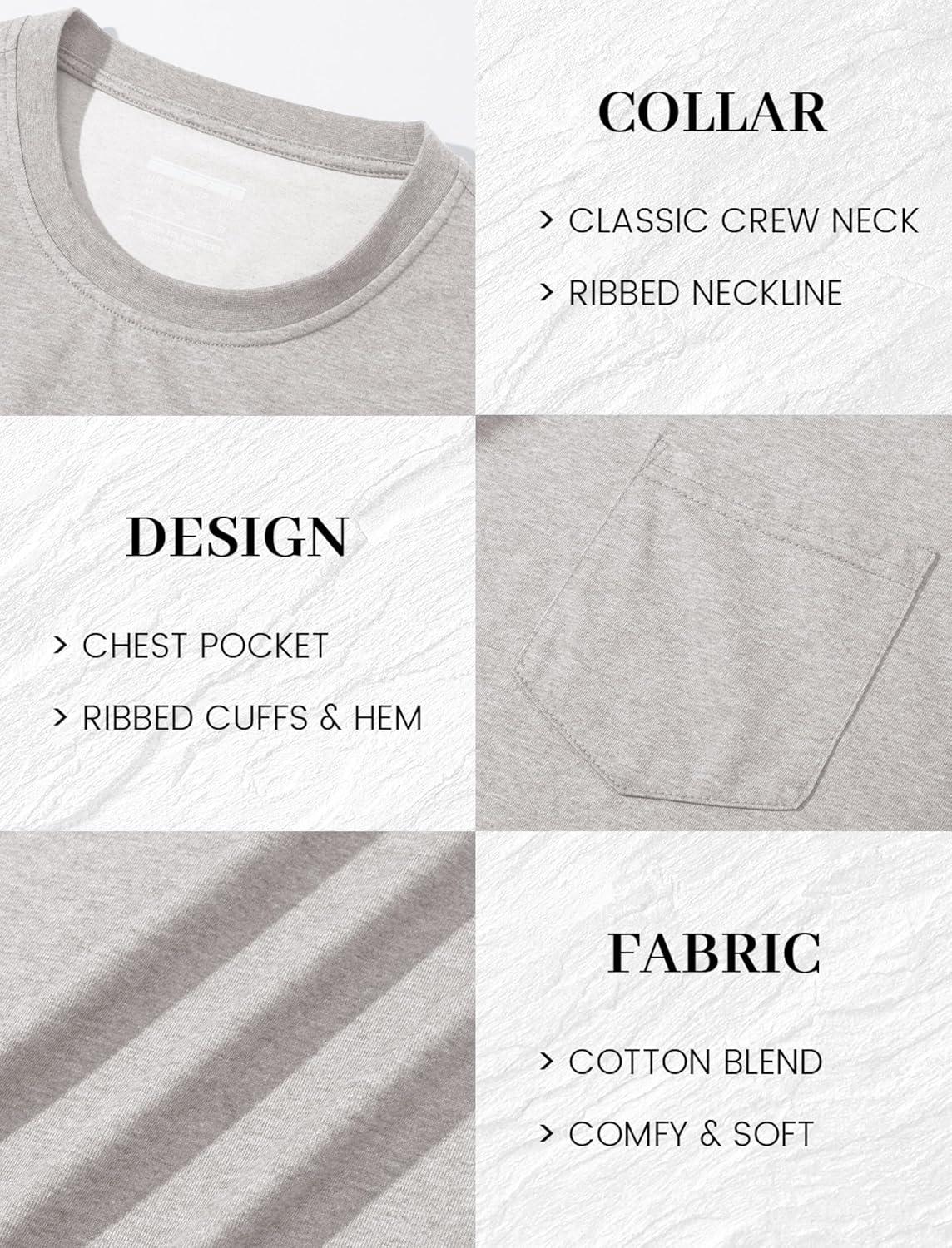 imageMAGCOMSEN Mens Pocket T Shirts Short Sleeve Cotton Moisture Wicking Plain Tshirts Casual Lightweight Summer Basic TeesBeigecotton Blend