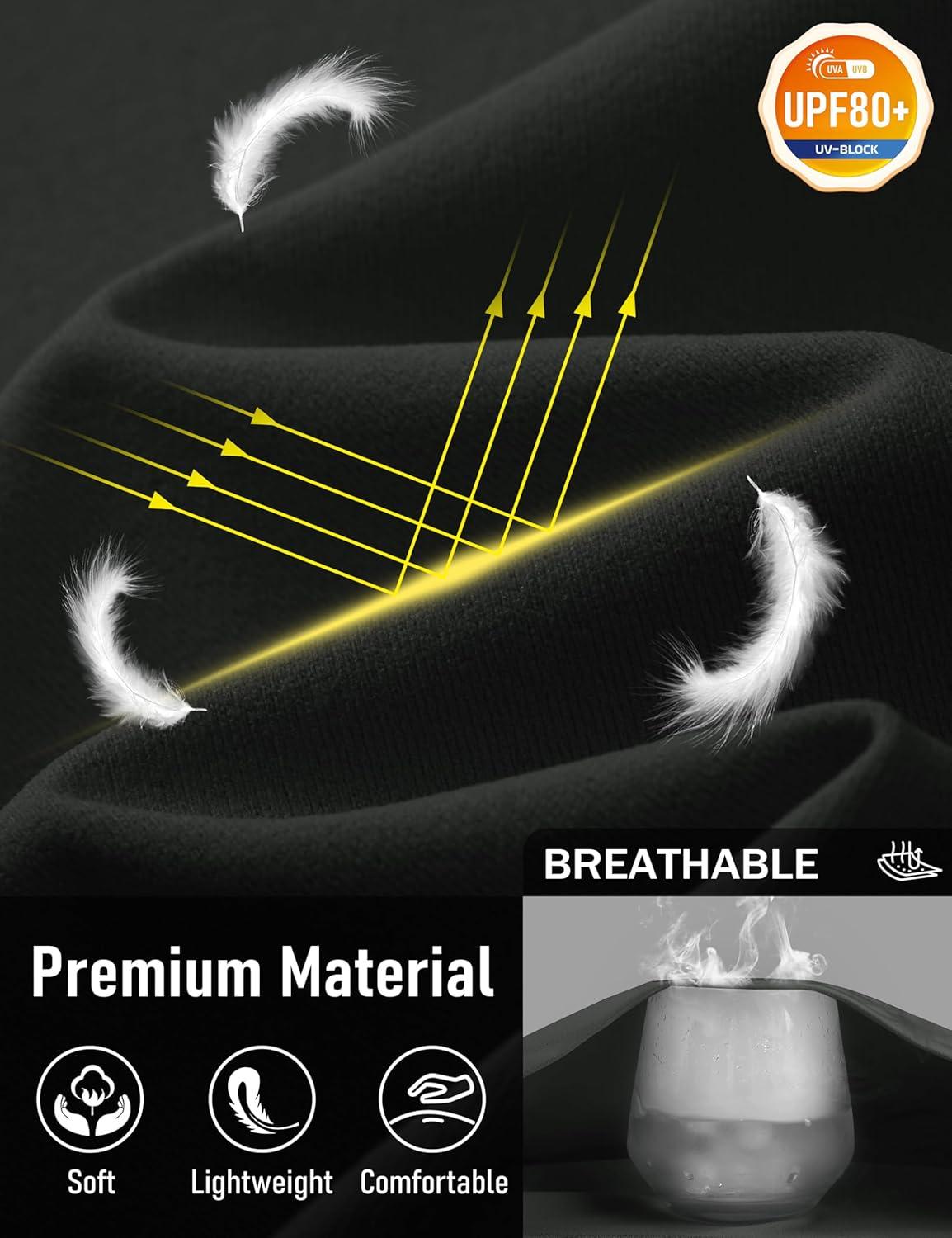 imageMAGCOMSEN Mens Pocket Tee Shirts UPF 80 Sun Protection Shirts Lightweight Moisture Wicking Crewneck Casual Summer TeesBlack