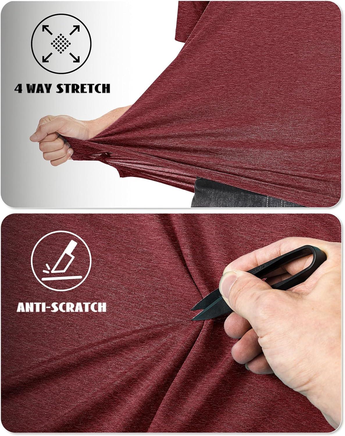 imageMAGCOMSEN Mens Polo Shirt Quick Dry Performance Short Sleeve Tactical Shirts Pique Jersey Golf ShirtWine