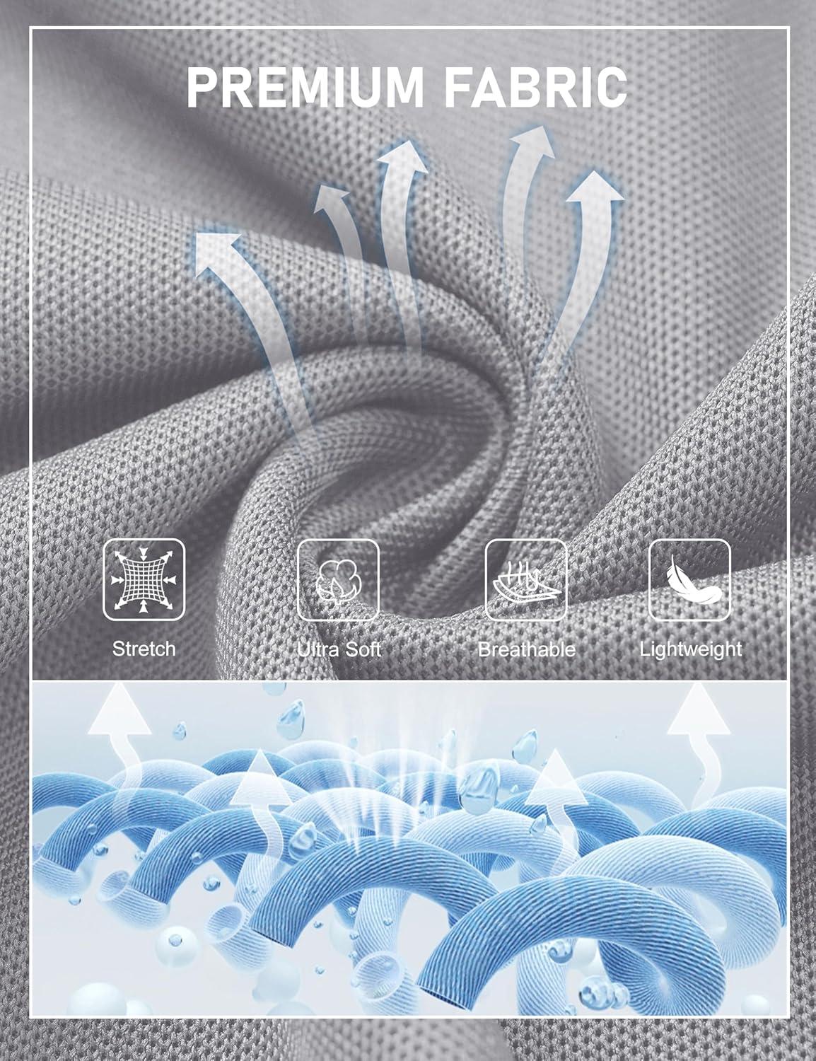 imageMAGCOMSEN Mens Polo Shirts Short Sleeve Athletic Tactical Casual Golf Shirts Dry Fit Moisture Wicking Collared ShirtLight Grey