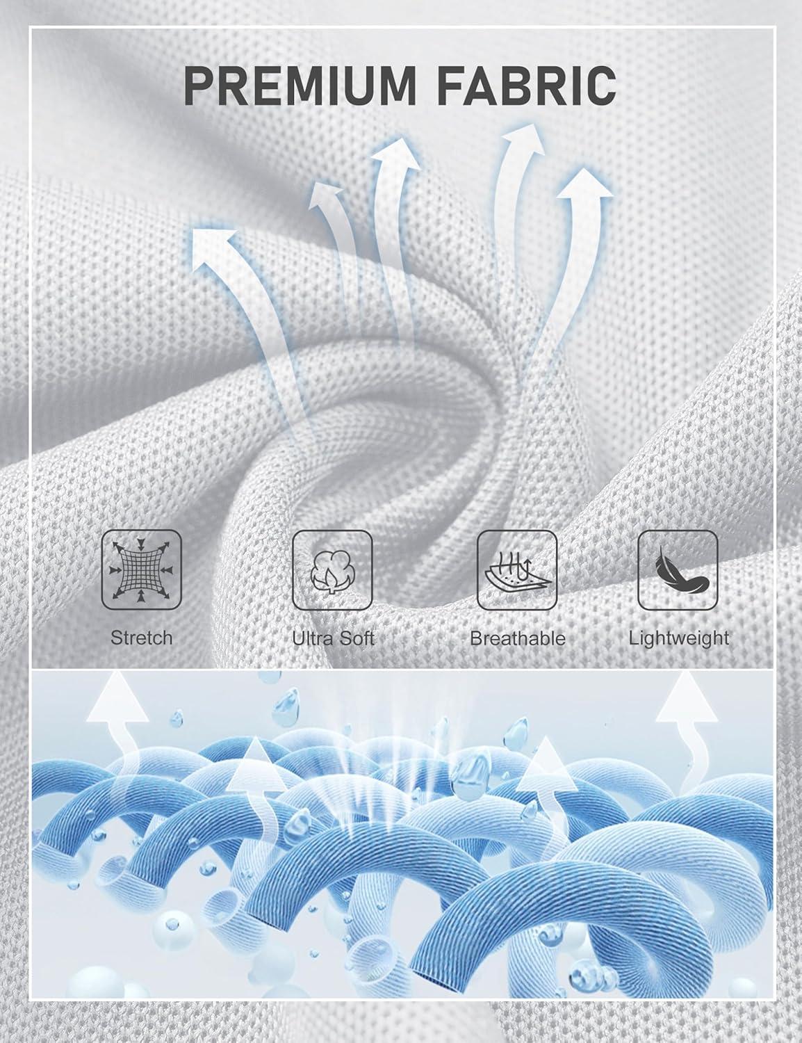 imageMAGCOMSEN Mens Polo Shirts Short Sleeve Athletic Tactical Casual Golf Shirts Dry Fit Moisture Wicking Collared ShirtWhite