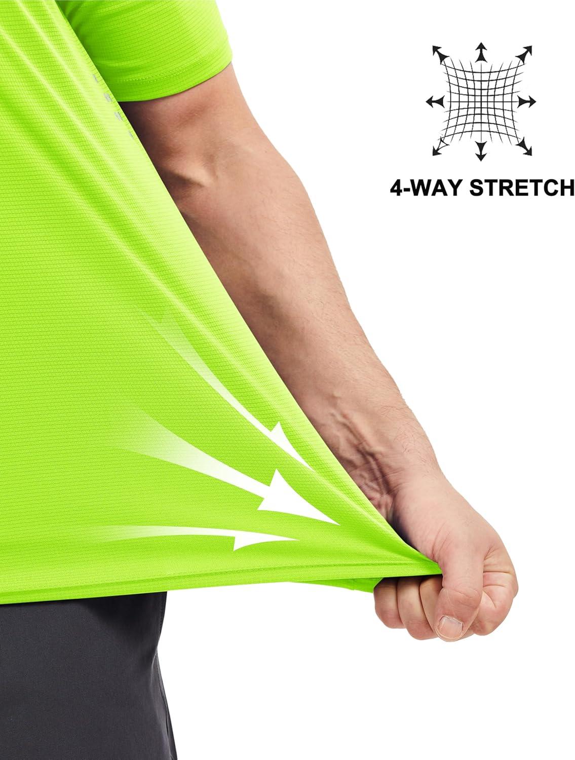 imageMAGCOMSEN Mens Rash Guard Short Sleeve UPF 50 Sun UV Quick Dry Shirts Workout Swim Running Athletic TShirtFlgreen