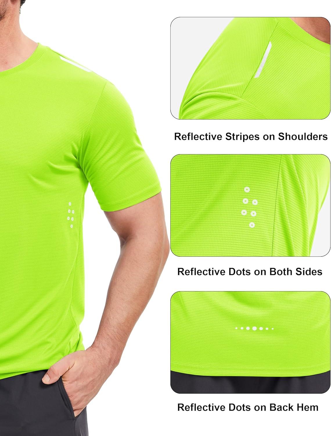 imageMAGCOMSEN Mens Rash Guard Short Sleeve UPF 50 Sun UV Quick Dry Shirts Workout Swim Running Athletic TShirtFlgreen