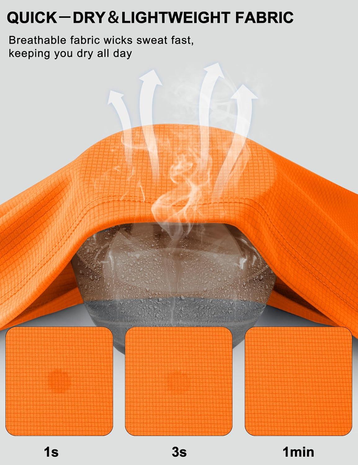 imageMAGCOMSEN Mens Rash Guard Short Sleeve UPF 50 Sun UV Quick Dry Shirts Workout Swim Running Athletic TShirtFlorange