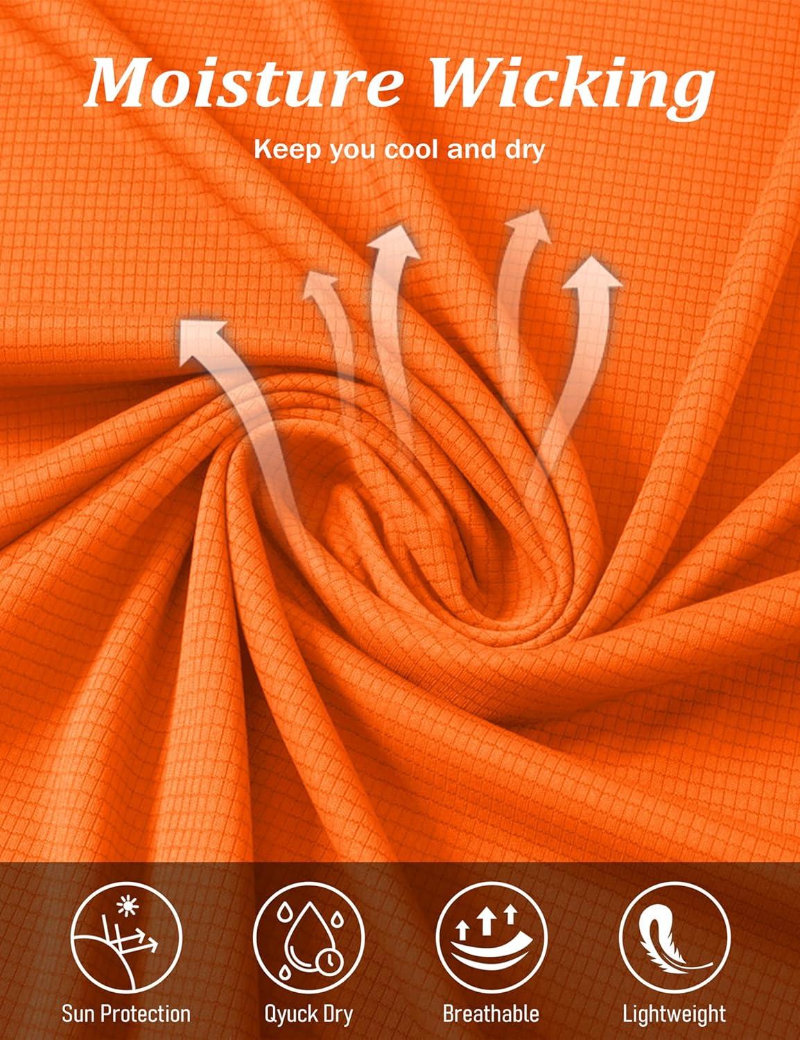 imageMAGCOMSEN Mens Rash Guard Short Sleeve UPF 50 Sun UV Quick Dry Shirts Workout Swim Running Athletic TShirtFlorange