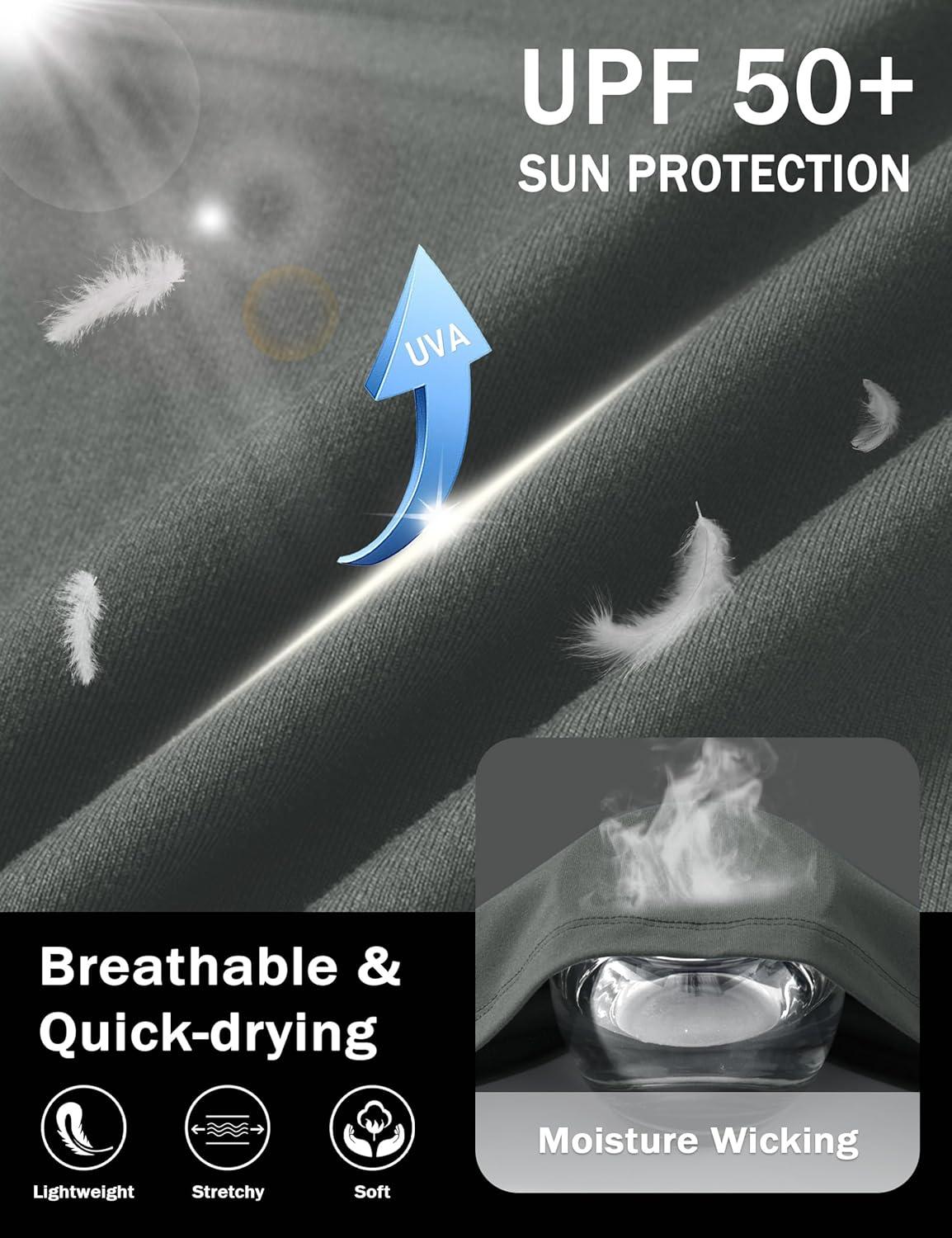 imageMAGCOMSEN Mens Short Sleeve UPF 50 Shirts Quick Dry Athletic Swim Tshirt Running Workout Gym Hiking Fishing Rash GuardDarkgray