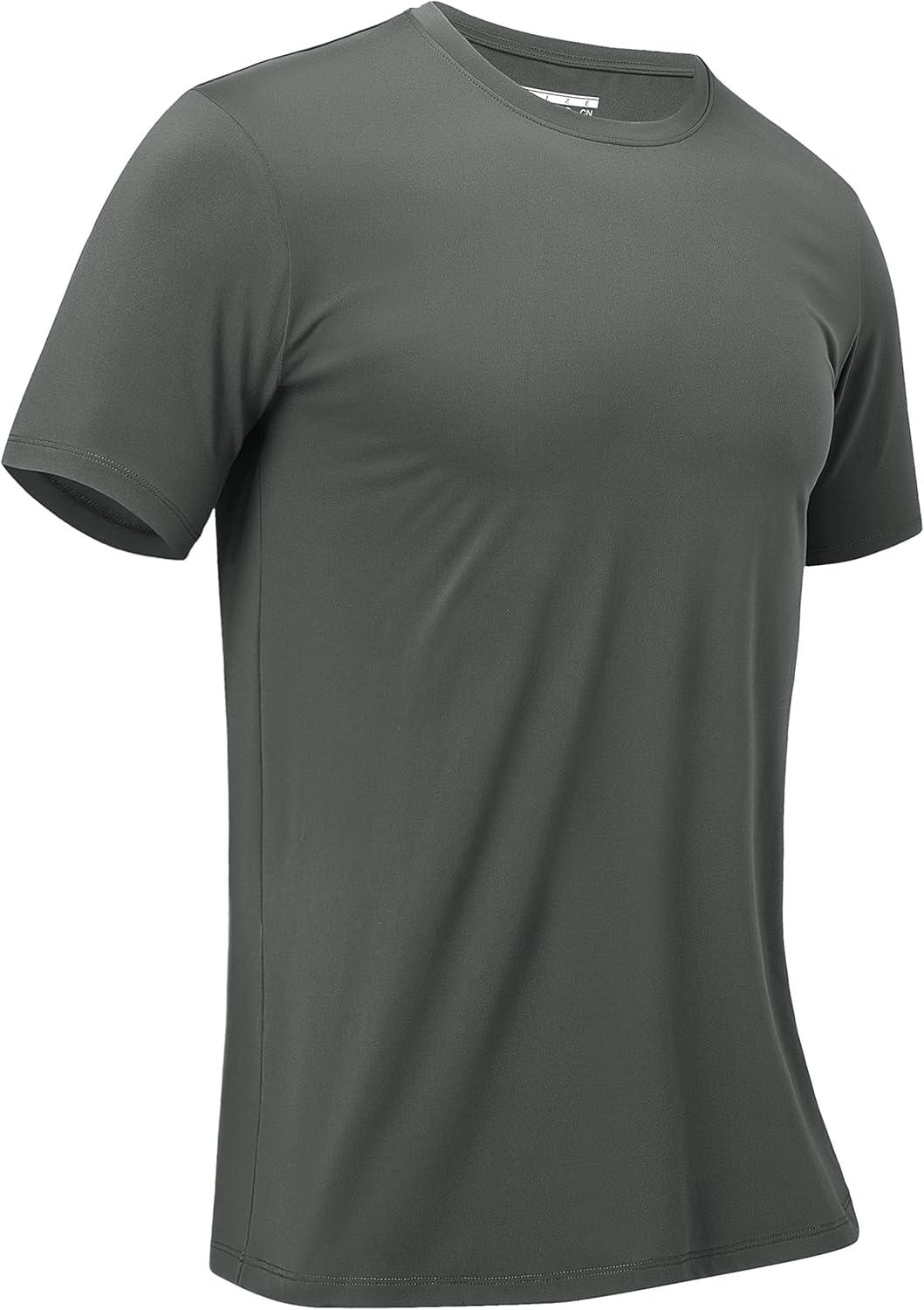 imageMAGCOMSEN Mens Short Sleeve UPF 50 Shirts Quick Dry Athletic Swim Tshirt Running Workout Gym Hiking Fishing Rash GuardDarkgray
