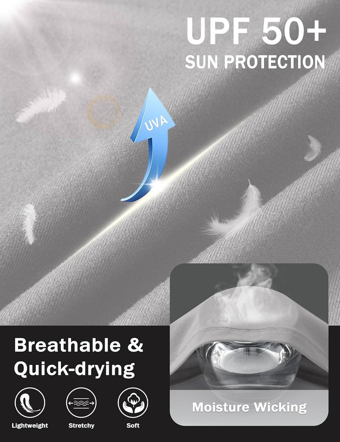 imageMAGCOMSEN Mens Short Sleeve UPF 50 Shirts Quick Dry Athletic Swim Tshirt Running Workout Gym Hiking Fishing Rash GuardLightgray