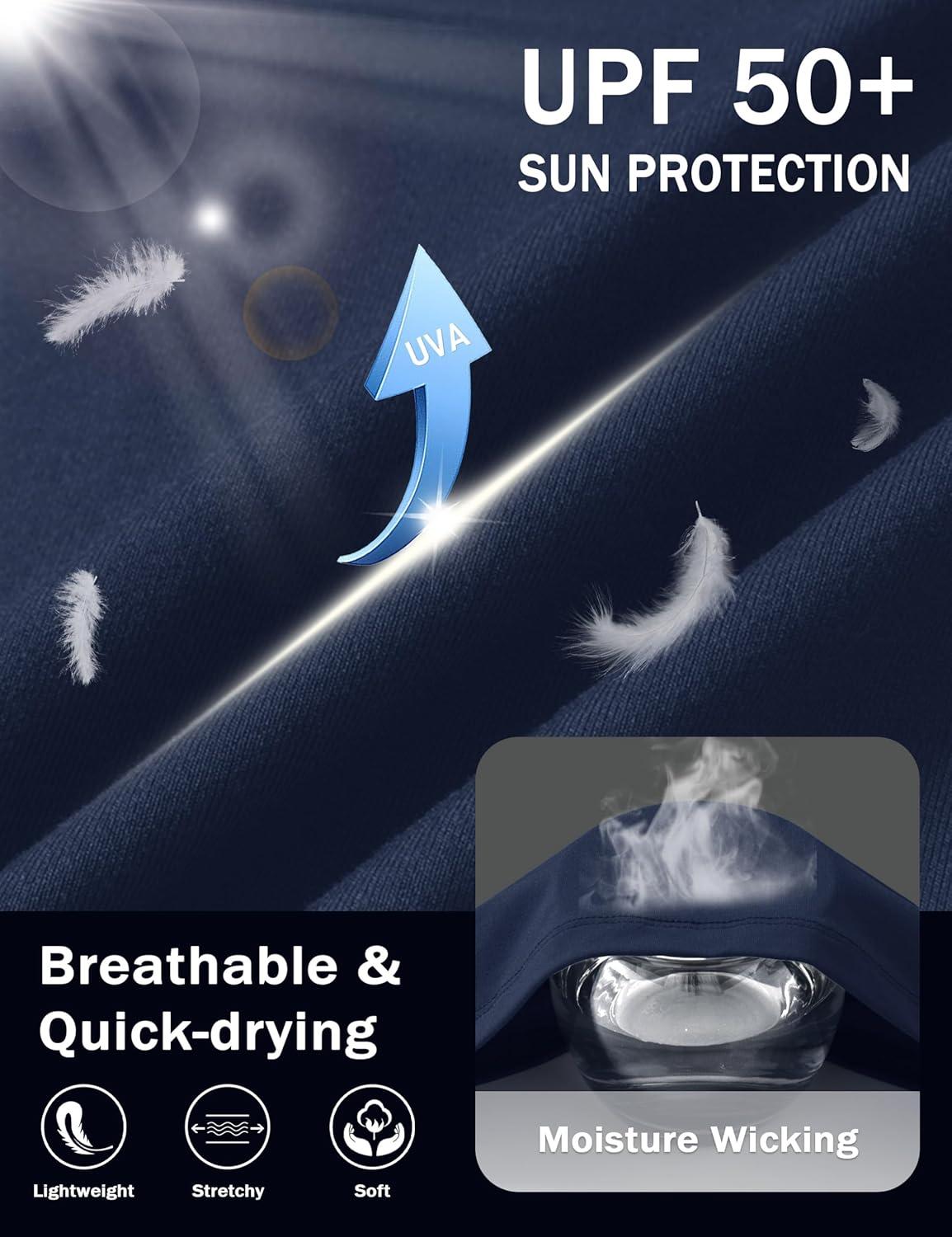 imageMAGCOMSEN Mens Short Sleeve UPF 50 Shirts Quick Dry Athletic Swim Tshirt Running Workout Gym Hiking Fishing Rash GuardNavyblue