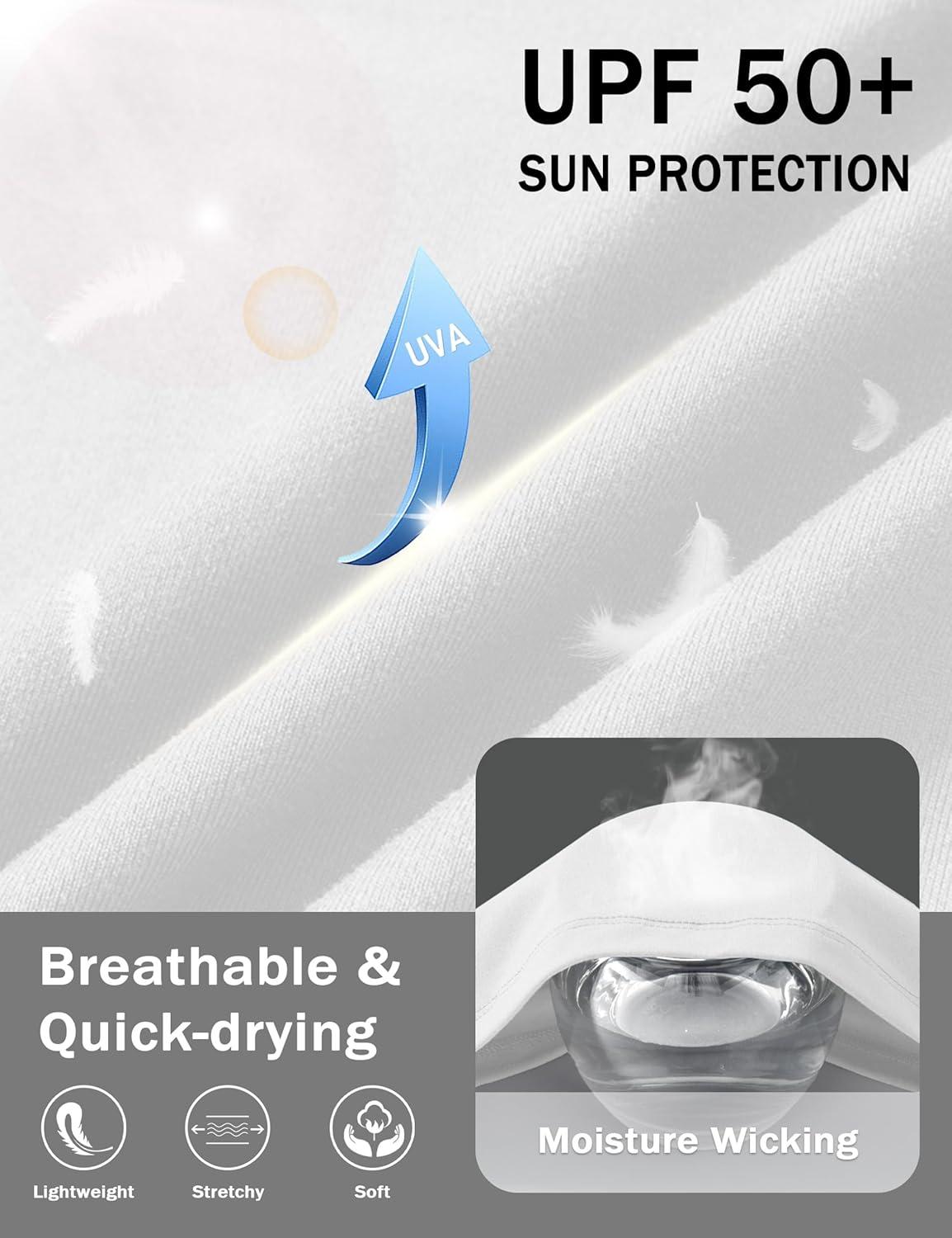 imageMAGCOMSEN Mens Short Sleeve UPF 50 Shirts Quick Dry Athletic Swim Tshirt Running Workout Gym Hiking Fishing Rash GuardWhite