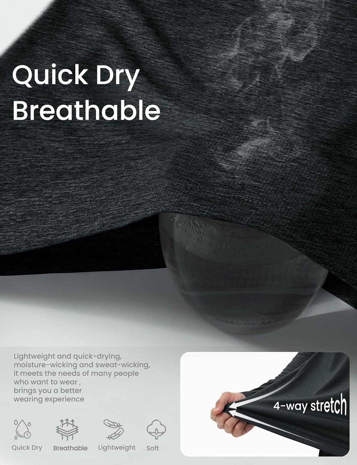 imageMAGCOMSEN Mens Sun Protection UPF 50 Long Sleeve Shirt Quarter Zip Pullover Quick Dry Lightweight Fishing Running Rash GuardBlack