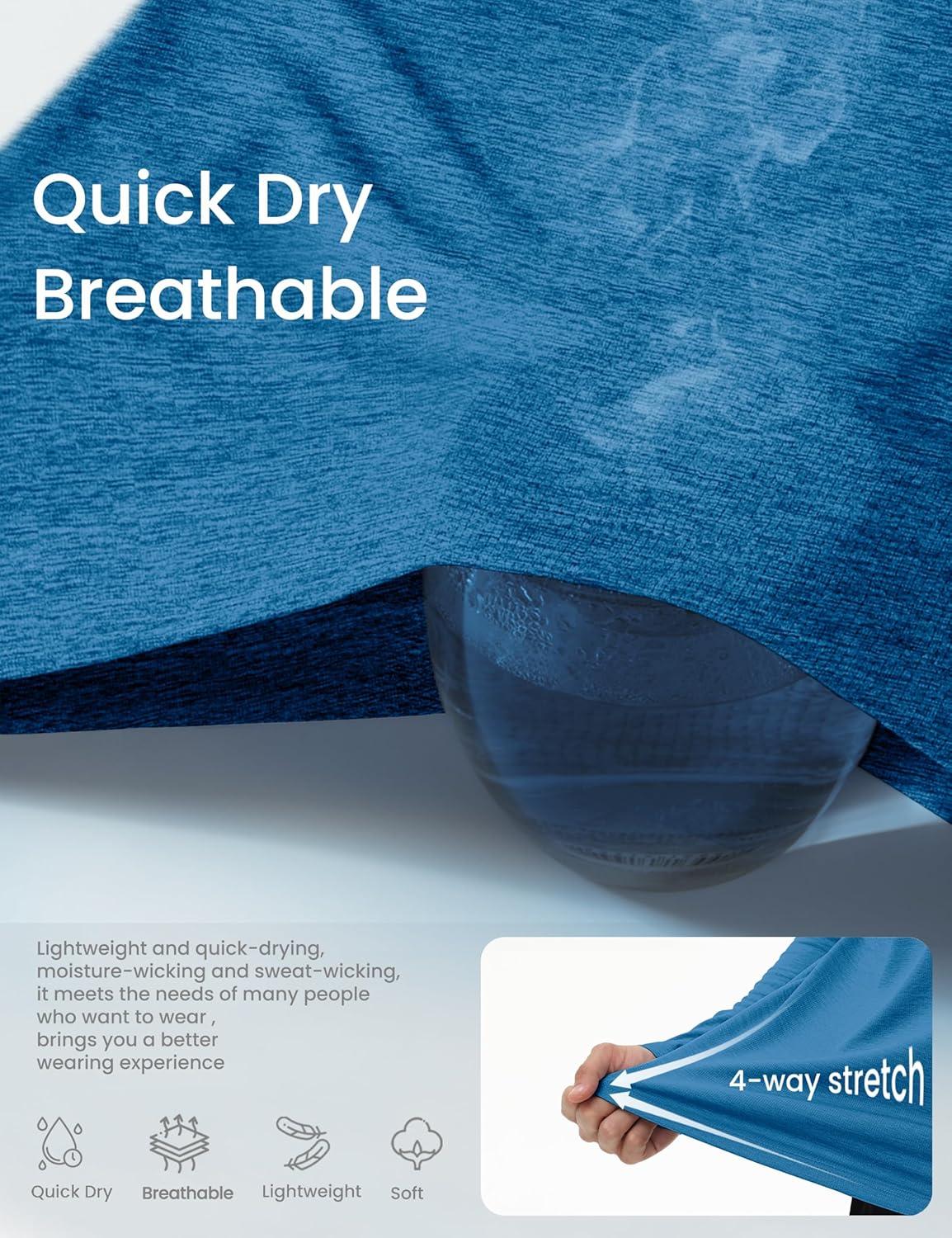 imageMAGCOMSEN Mens Sun Protection UPF 50 Long Sleeve Shirt Quarter Zip Pullover Quick Dry Lightweight Fishing Running Rash GuardSea Blue