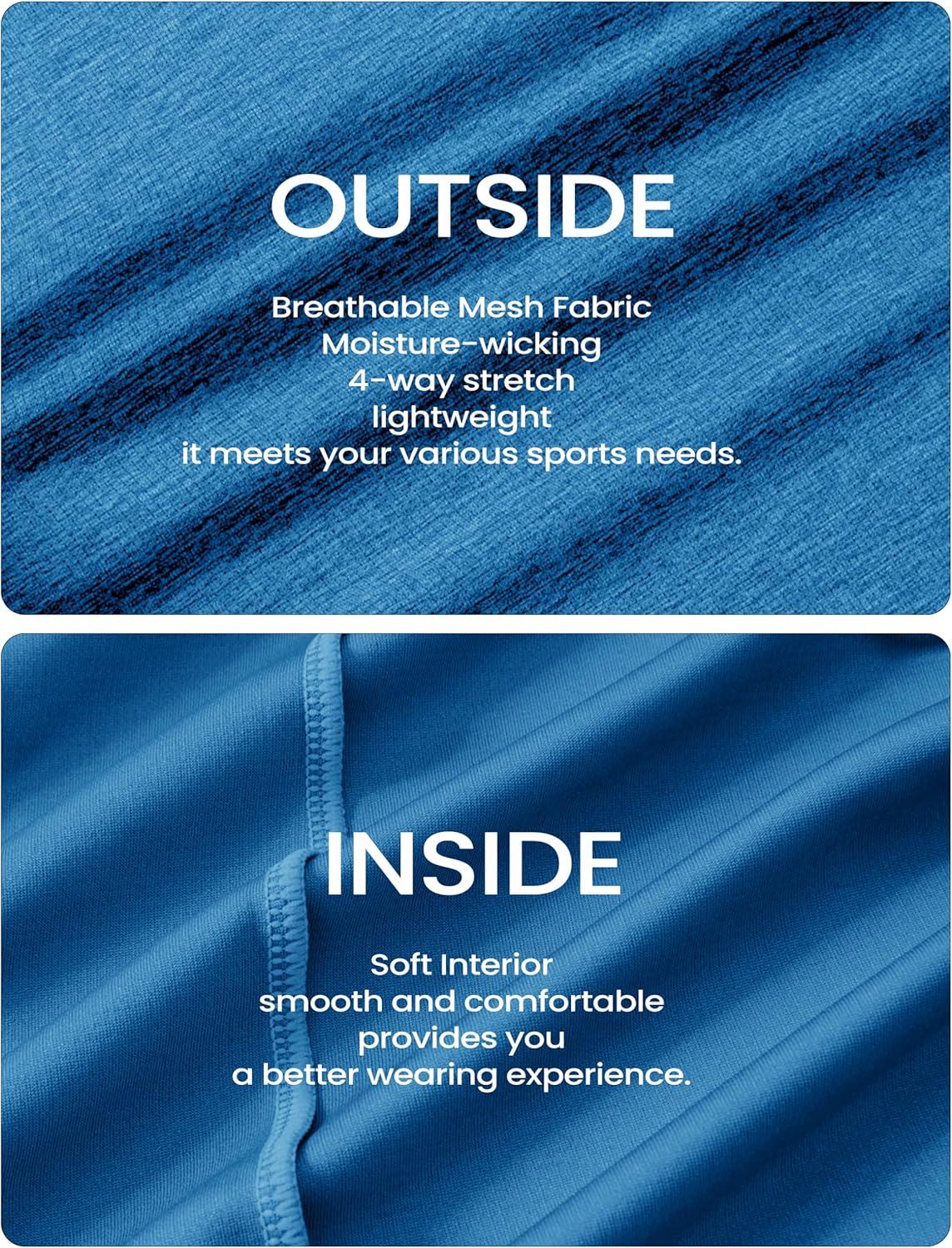 imageMAGCOMSEN Mens Sun Protection UPF 50 Long Sleeve Shirt Quarter Zip Pullover Quick Dry Lightweight Fishing Running Rash GuardSea Blue