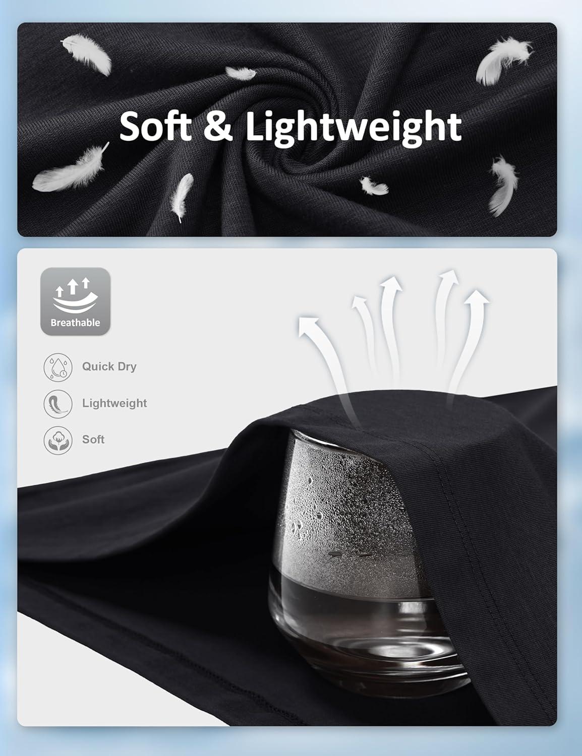 imageMAGCOMSEN Mens TShirts UPF 50 Cooling Short Sleeve Shirts Cotton Lightweight Moisture Wicking Soft Casual Summer TeesBlack