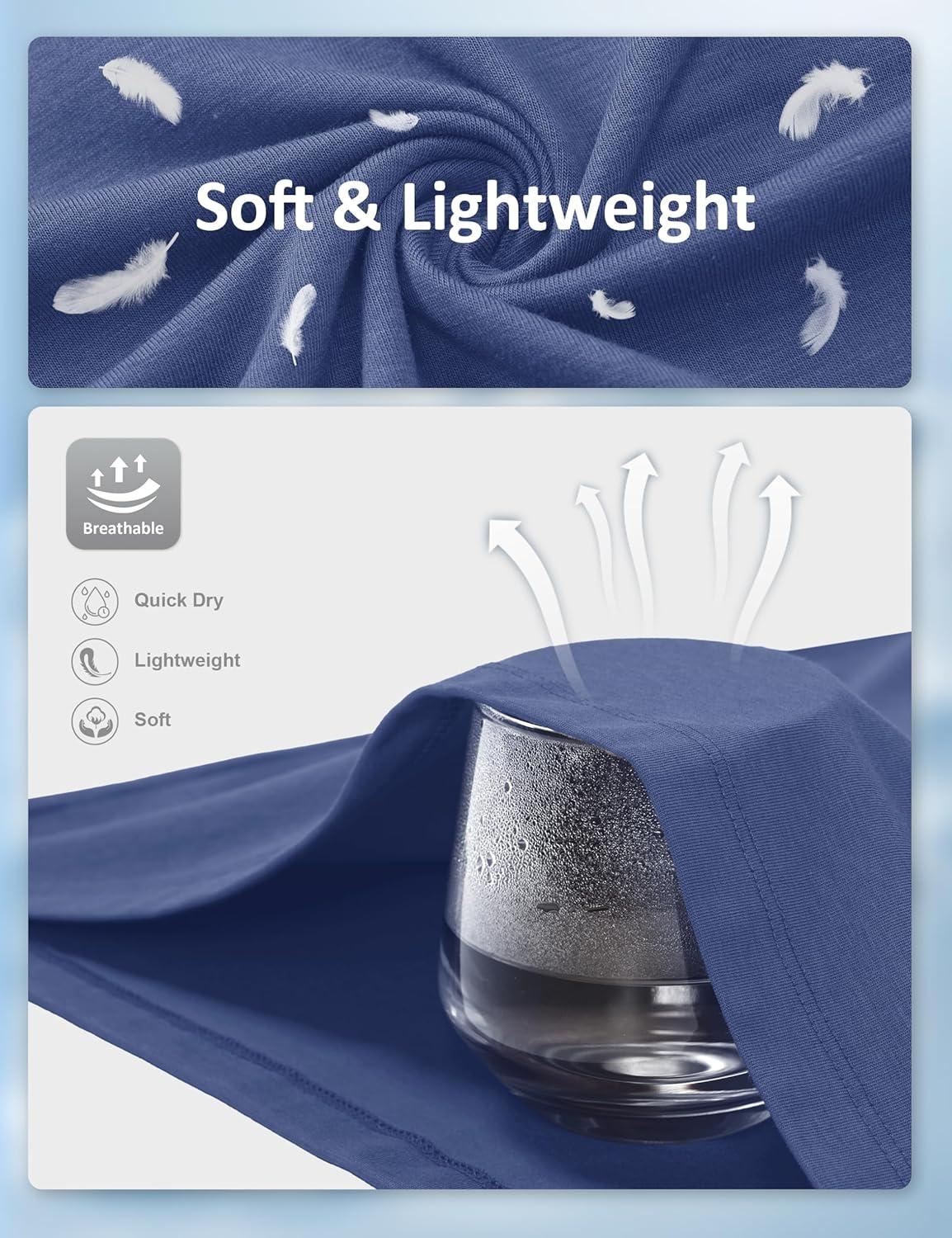 imageMAGCOMSEN Mens TShirts UPF 50 Cooling Short Sleeve Shirts Cotton Lightweight Moisture Wicking Soft Casual Summer TeesBlue Grey