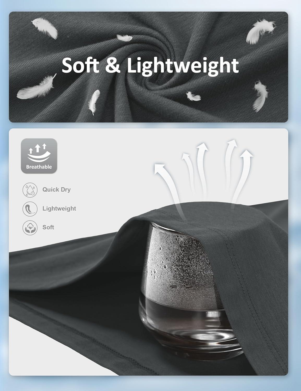 imageMAGCOMSEN Mens TShirts UPF 50 Cooling Short Sleeve Shirts Cotton Lightweight Moisture Wicking Soft Casual Summer TeesDark Grey