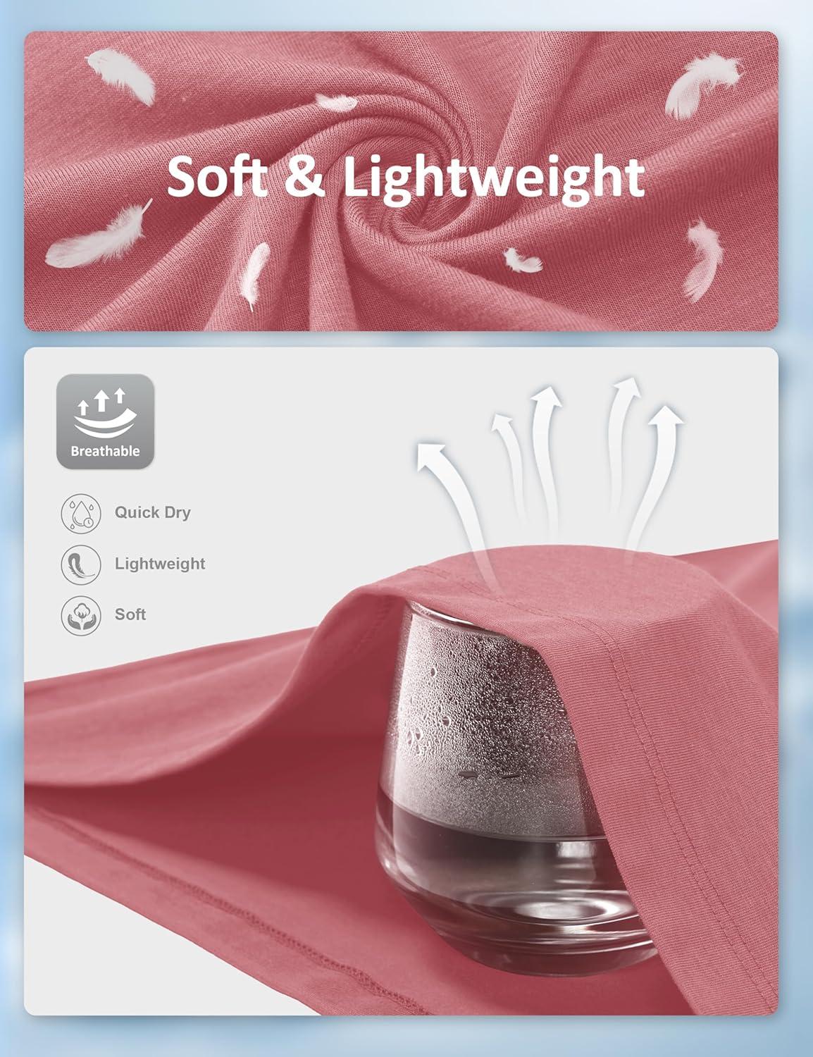 imageMAGCOMSEN Mens TShirts UPF 50 Cooling Short Sleeve Shirts Cotton Lightweight Moisture Wicking Soft Casual Summer TeesGray Pink