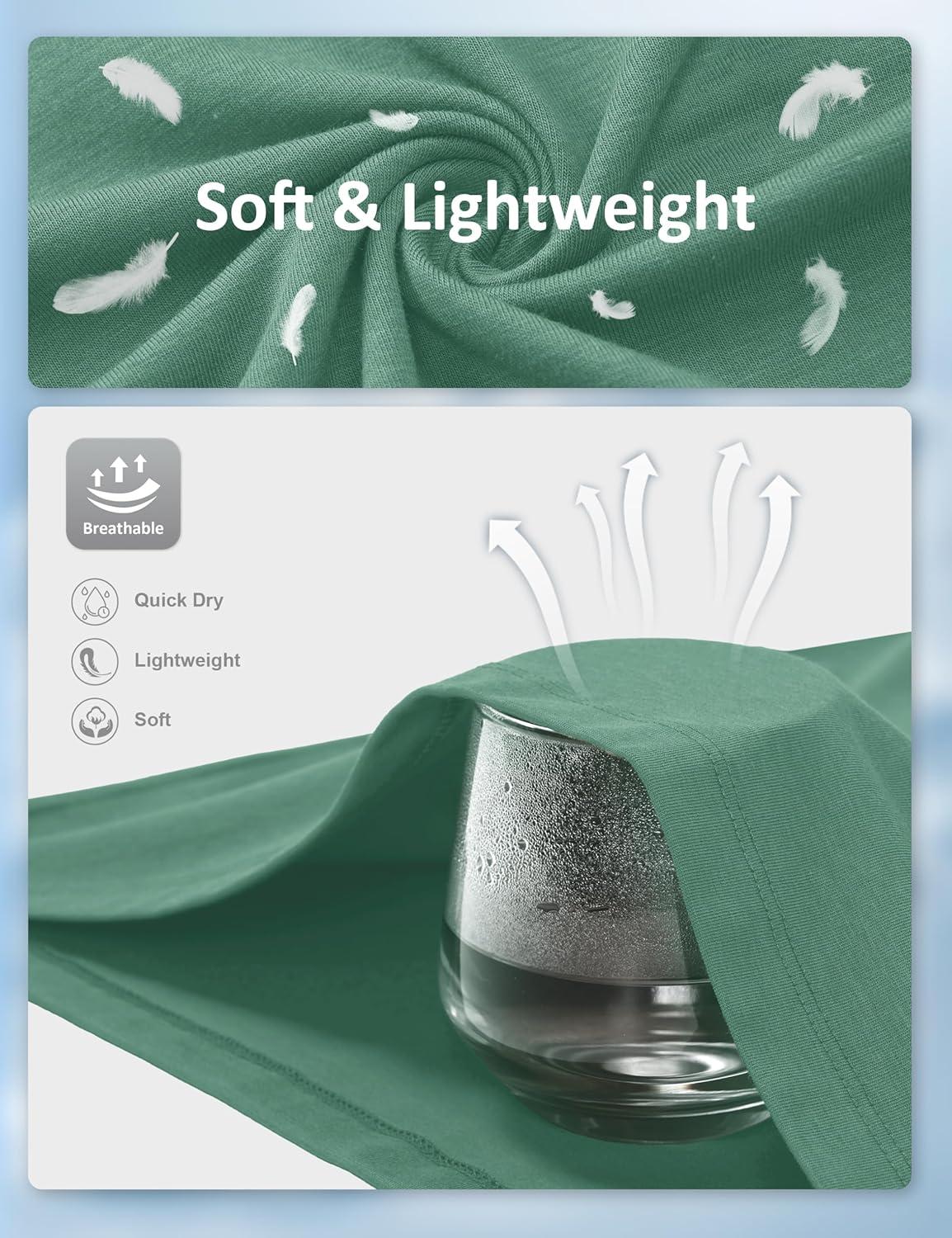 imageMAGCOMSEN Mens TShirts UPF 50 Cooling Short Sleeve Shirts Cotton Lightweight Moisture Wicking Soft Casual Summer TeesGrey Green