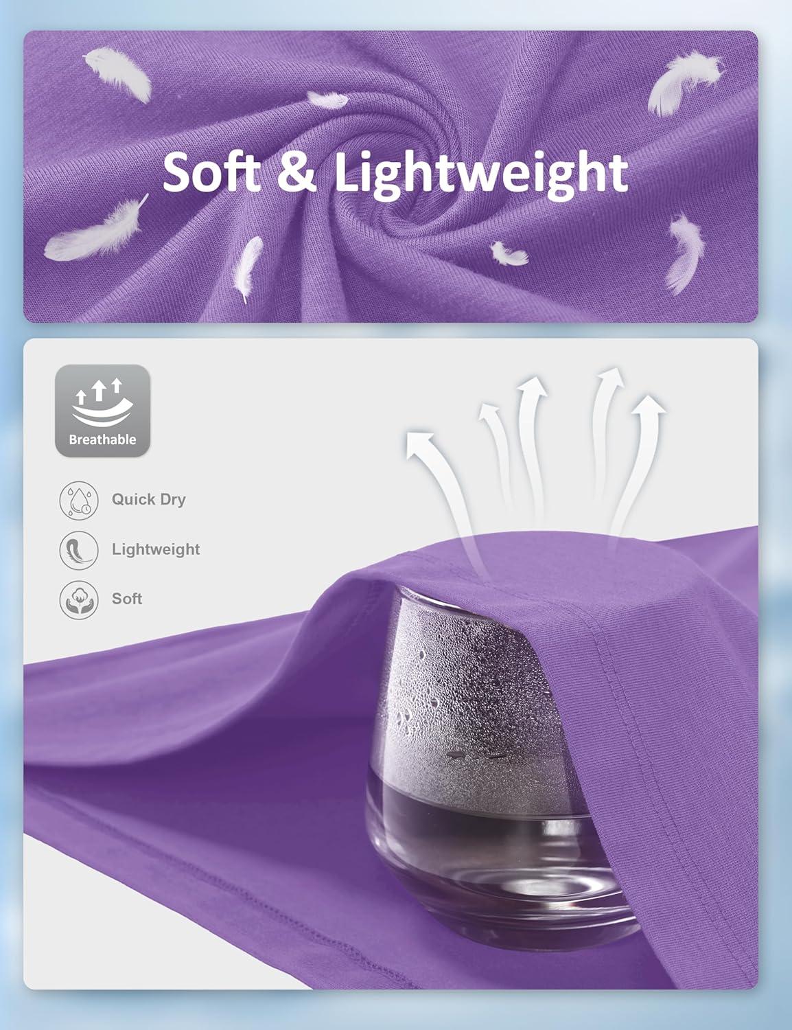 imageMAGCOMSEN Mens TShirts UPF 50 Cooling Short Sleeve Shirts Cotton Lightweight Moisture Wicking Soft Casual Summer TeesLight Purple