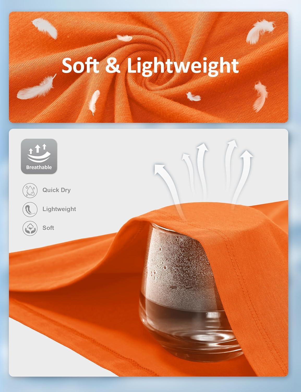 imageMAGCOMSEN Mens TShirts UPF 50 Cooling Short Sleeve Shirts Cotton Lightweight Moisture Wicking Soft Casual Summer TeesOrange