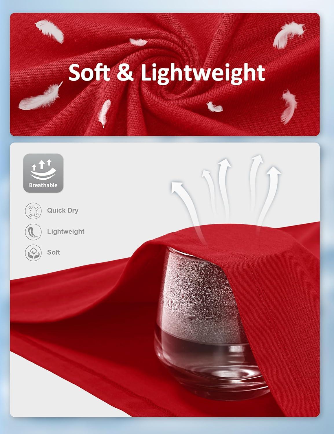 imageMAGCOMSEN Mens TShirts UPF 50 Cooling Short Sleeve Shirts Cotton Lightweight Moisture Wicking Soft Casual Summer TeesTomato Red