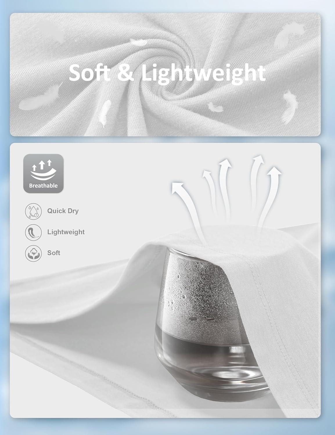 imageMAGCOMSEN Mens TShirts UPF 50 Cooling Short Sleeve Shirts Cotton Lightweight Moisture Wicking Soft Casual Summer TeesWhite