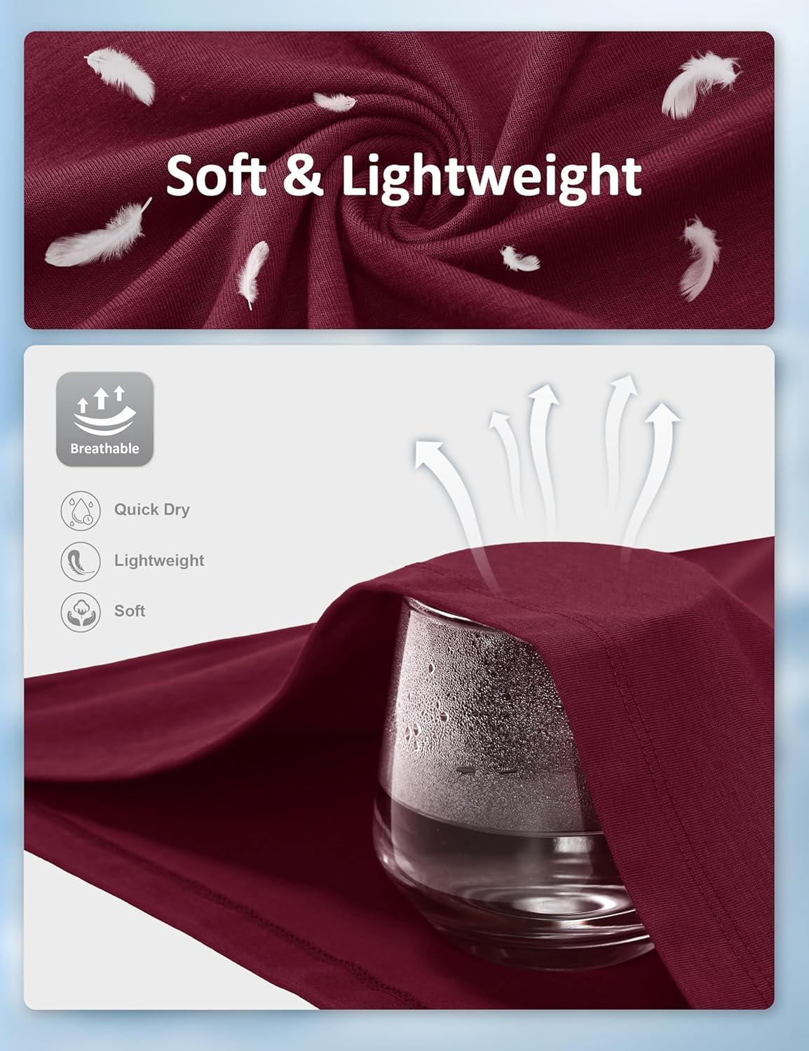 imageMAGCOMSEN Mens TShirts UPF 50 Cooling Short Sleeve Shirts Cotton Lightweight Moisture Wicking Soft Casual Summer TeesWine Red