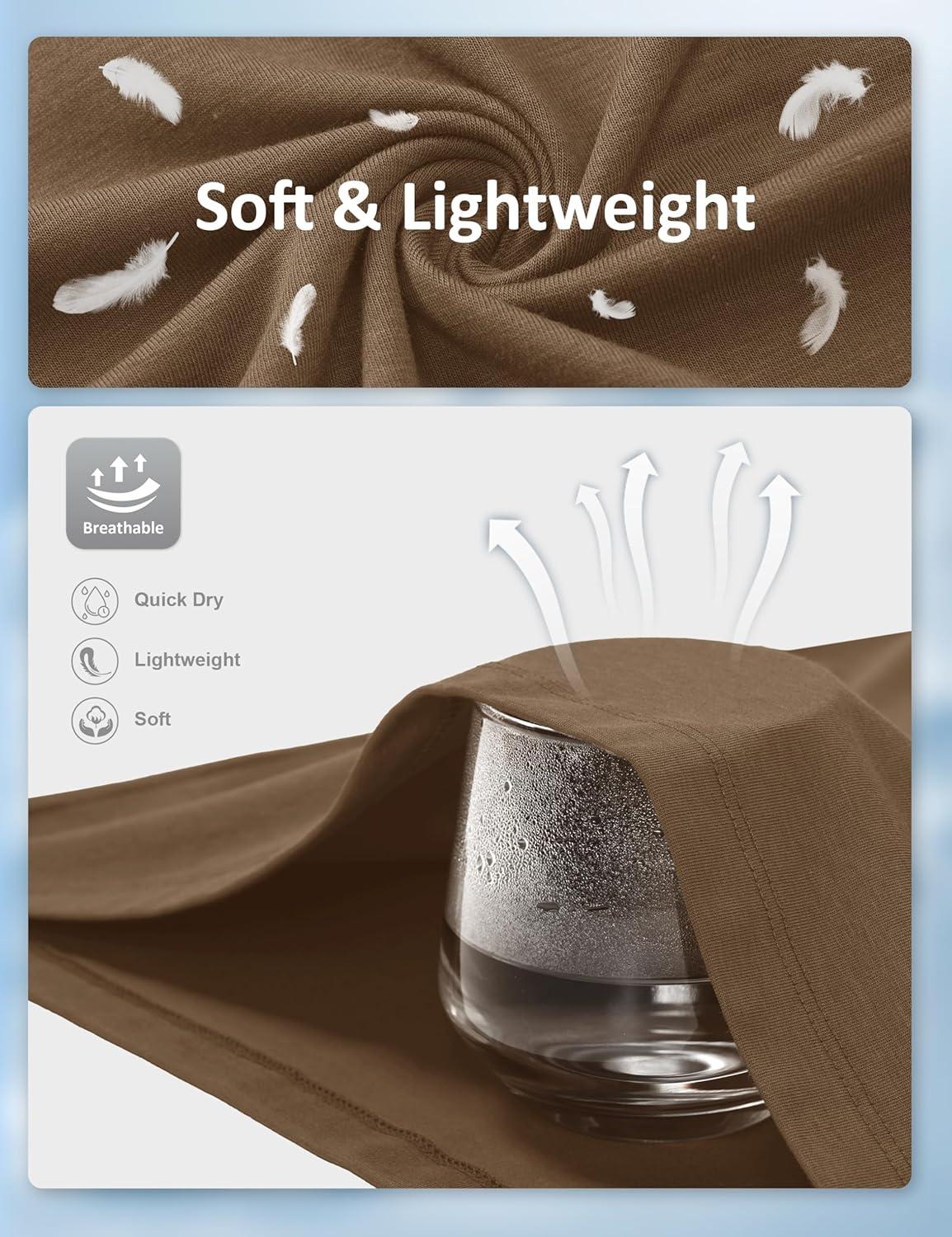 imageMAGCOMSEN Mens TShirts UPF 50 Cooling Short Sleeve Shirts Cotton Lightweight Moisture Wicking Soft Casual Summer TeesWolf Brown