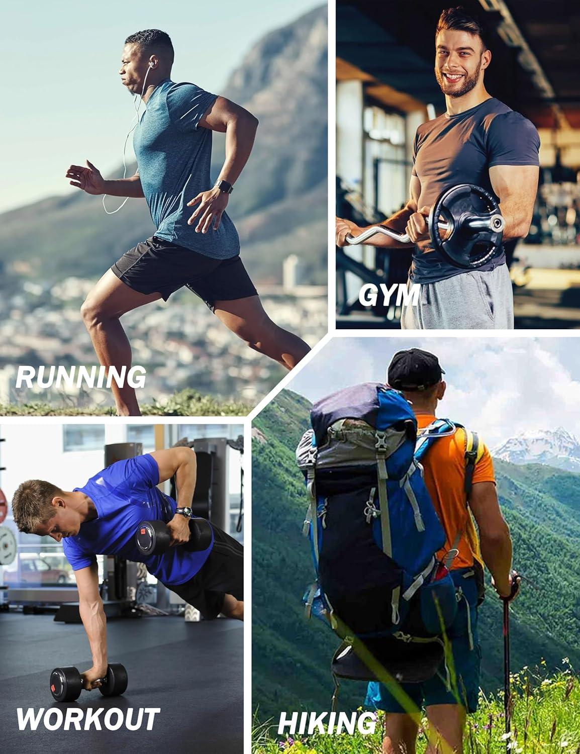 imageMAGCOMSEN Mens Workout Shirts Short Sleeve Tees Quick Dry Moisture Wicking Athletic Gym Running Crewneck TShirtLight Blue