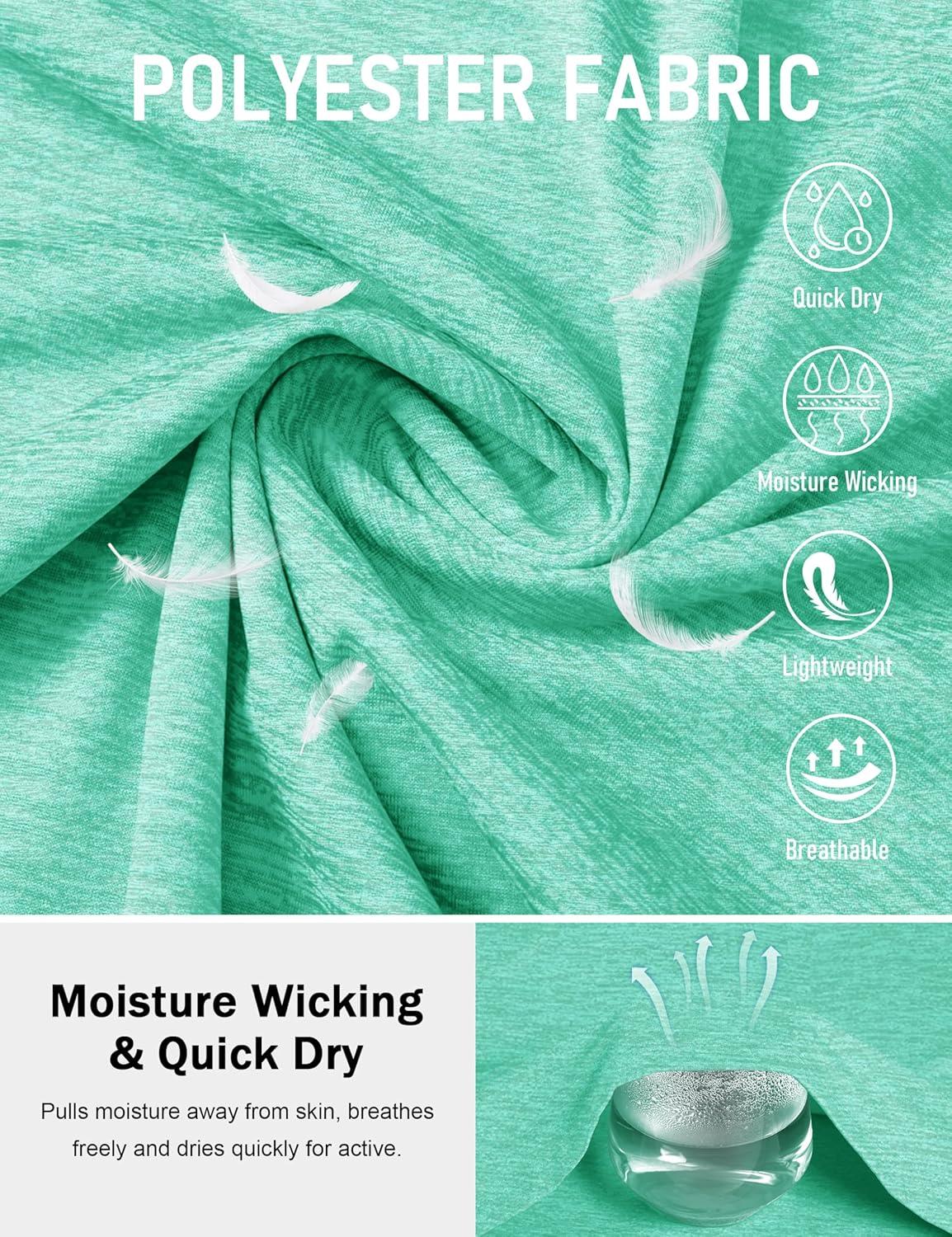 imageMAGCOMSEN Mens Workout Shirts Short Sleeve Tees Quick Dry Moisture Wicking Athletic Gym Running Crewneck TShirtLight Green