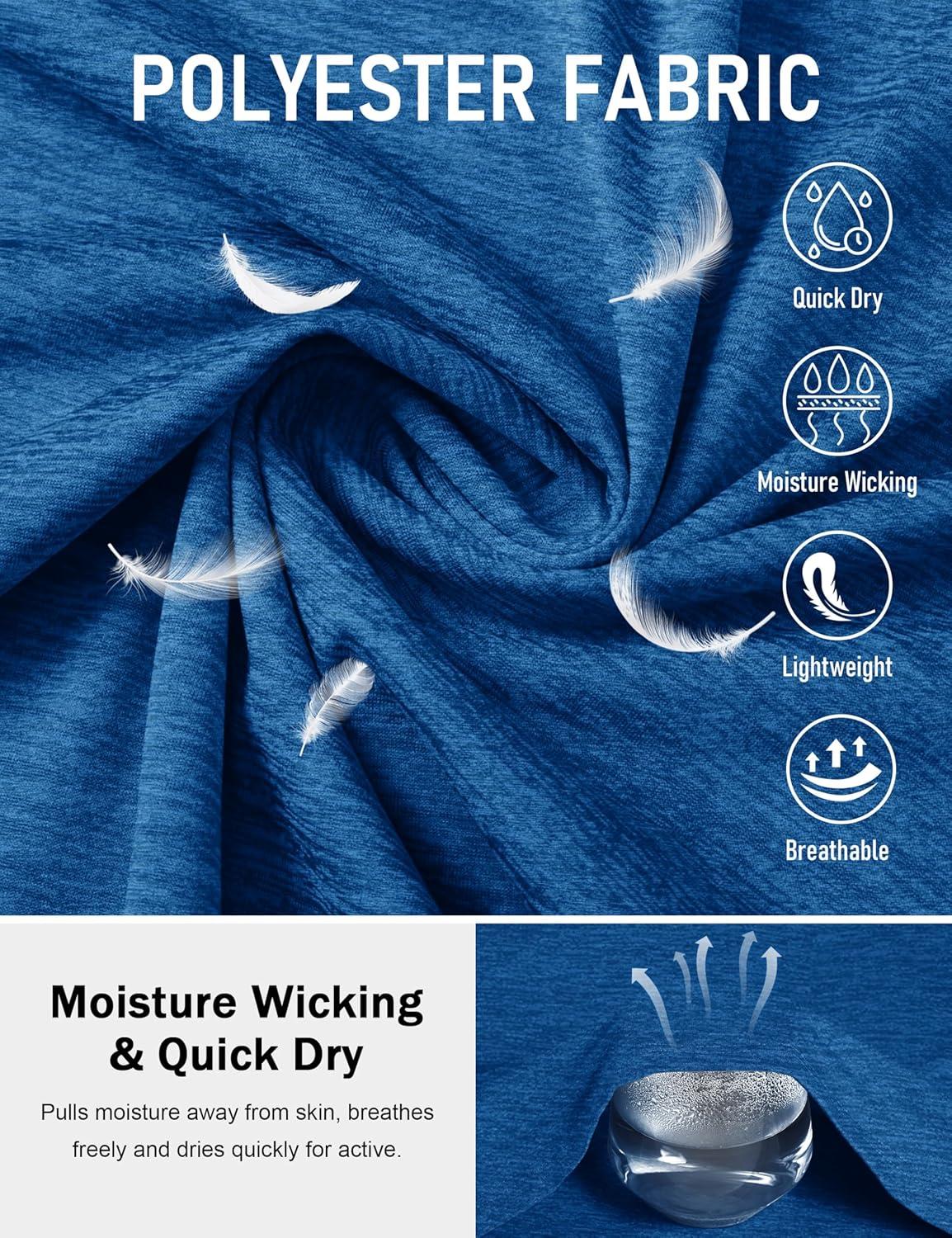 imageMAGCOMSEN Mens Workout Shirts Short Sleeve Tees Quick Dry Moisture Wicking Athletic Gym Running Crewneck TShirtMedium Blue