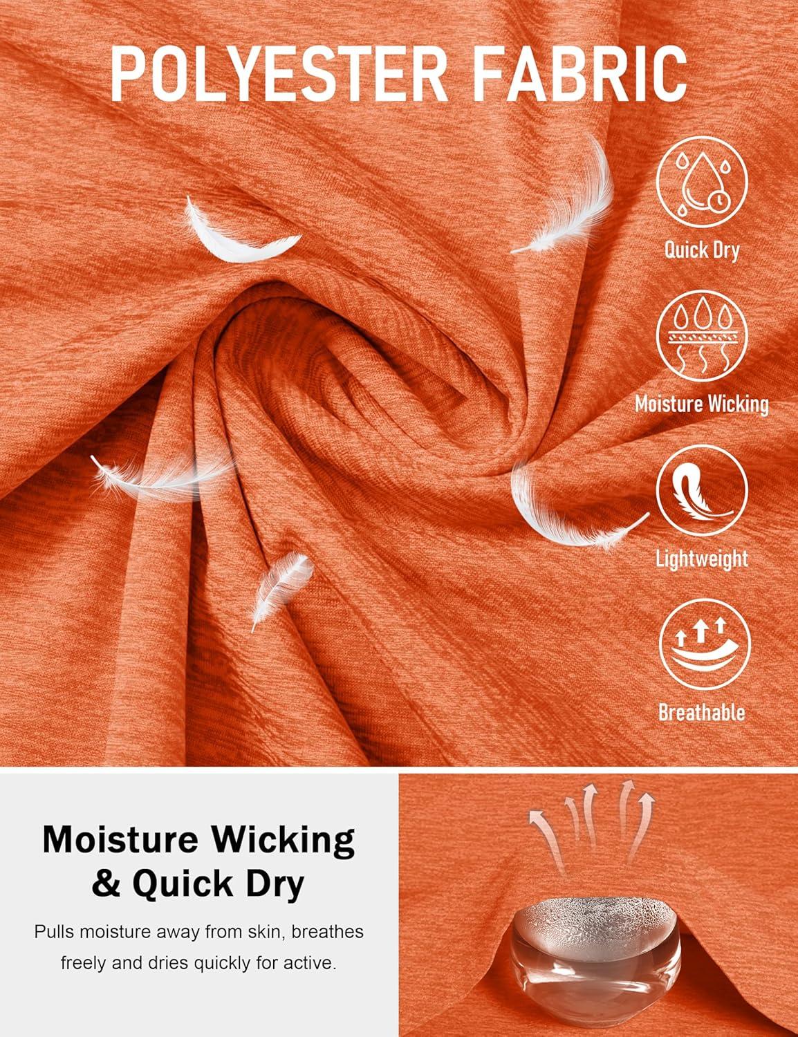 imageMAGCOMSEN Mens Workout Shirts Short Sleeve Tees Quick Dry Moisture Wicking Athletic Gym Running Crewneck TShirtOrange