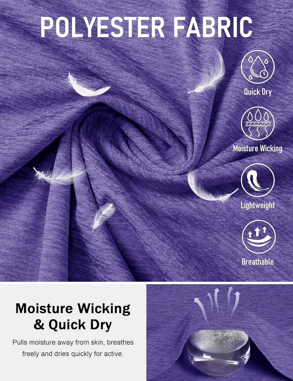 imageMAGCOMSEN Mens Workout Shirts Short Sleeve Tees Quick Dry Moisture Wicking Athletic Gym Running Crewneck TShirtViolet