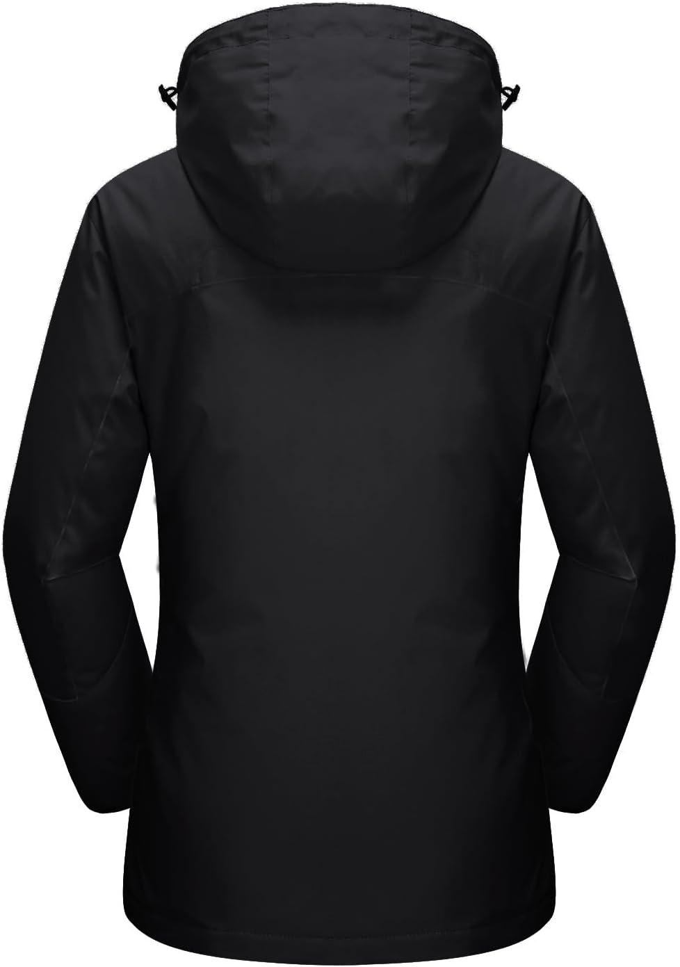 imageMAGCOMSEN Women Ski Jacket Waterproof Winter Jackets for Women Outdoor Snow Windbreaker Jacket Skiing Warm Jackets Pure Black L