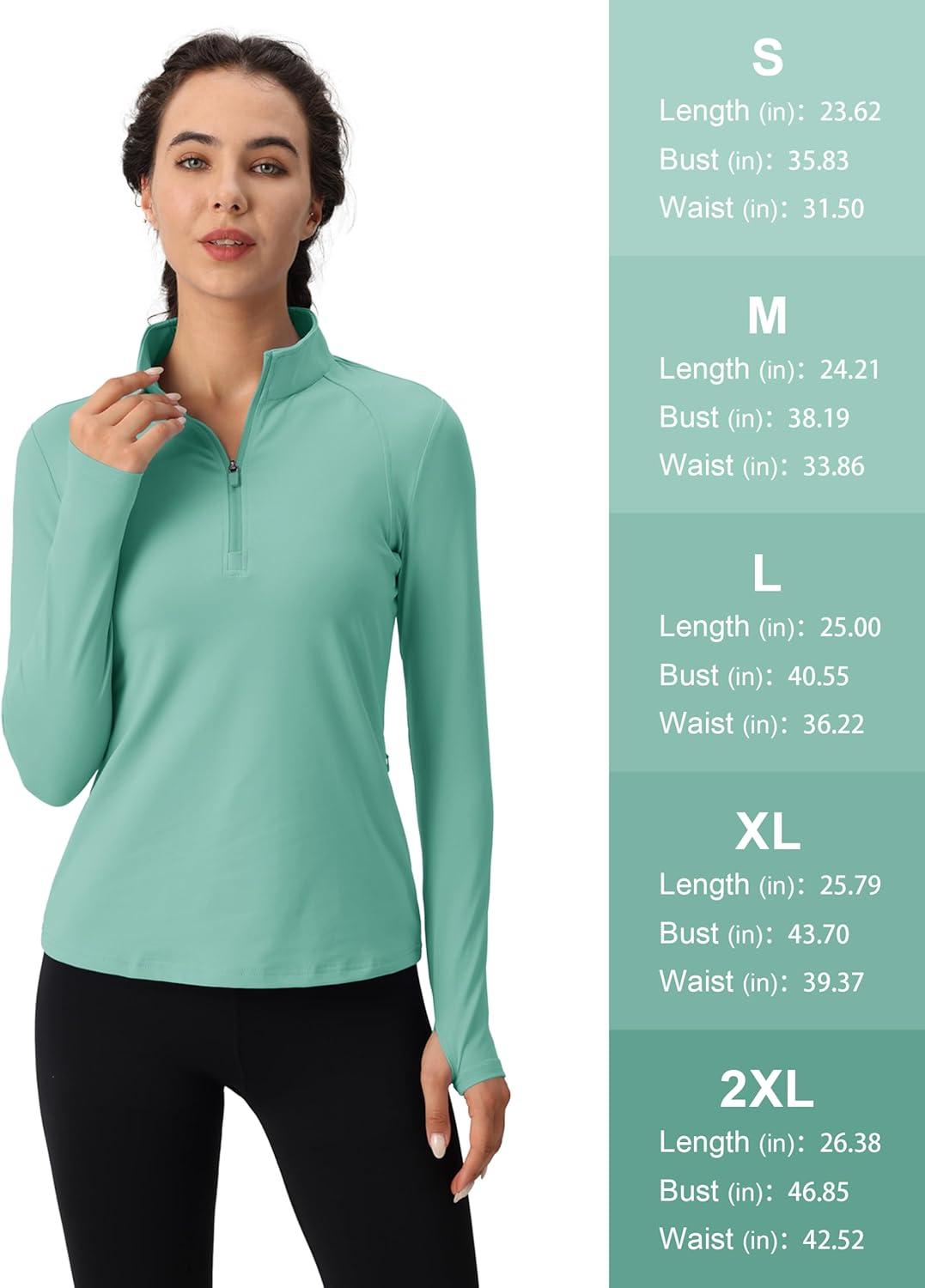 imageMAGCOMSEN Womens 14 Quarter Zip Pullover Thermal Running Shirts Long Sleeve Athletic Warm Tops with Zip PocketsGrey Green