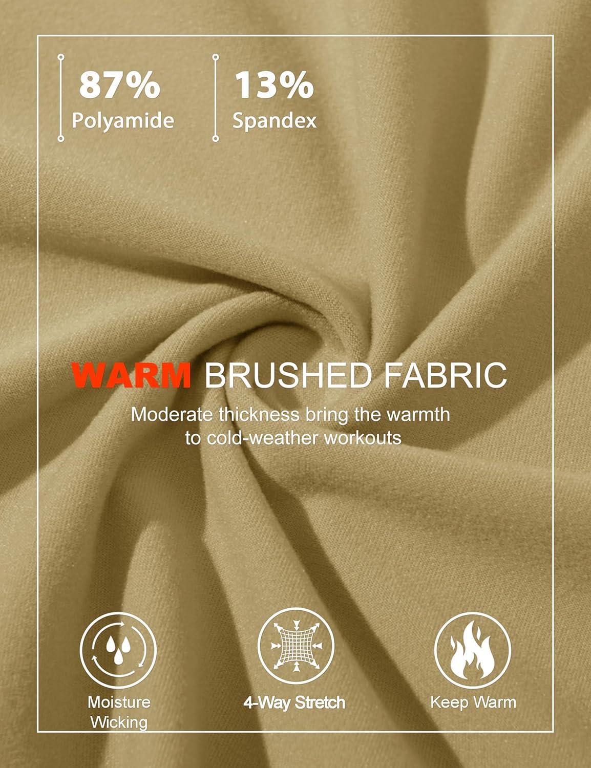 imageMAGCOMSEN Womens 14 Quarter Zip Pullover Thermal Running Shirts Long Sleeve Athletic Warm Tops with Zip PocketsKhaki