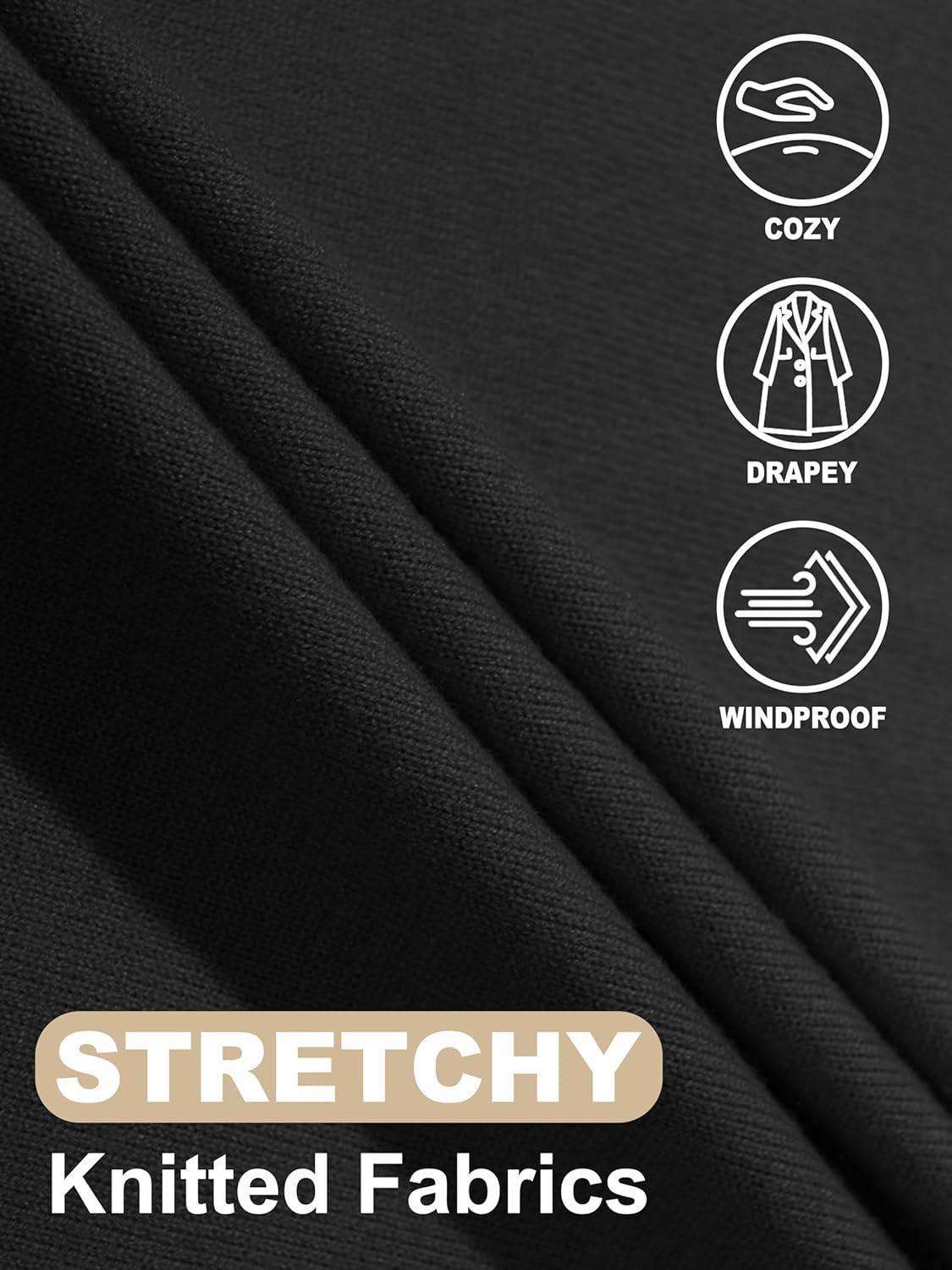 imageMAGCOMSEN Womens Cardigan Open Front Knit Hoodie Sweater Coatigan Jacket 2024 Casual Fall Trendy Coats with PocketsBlack