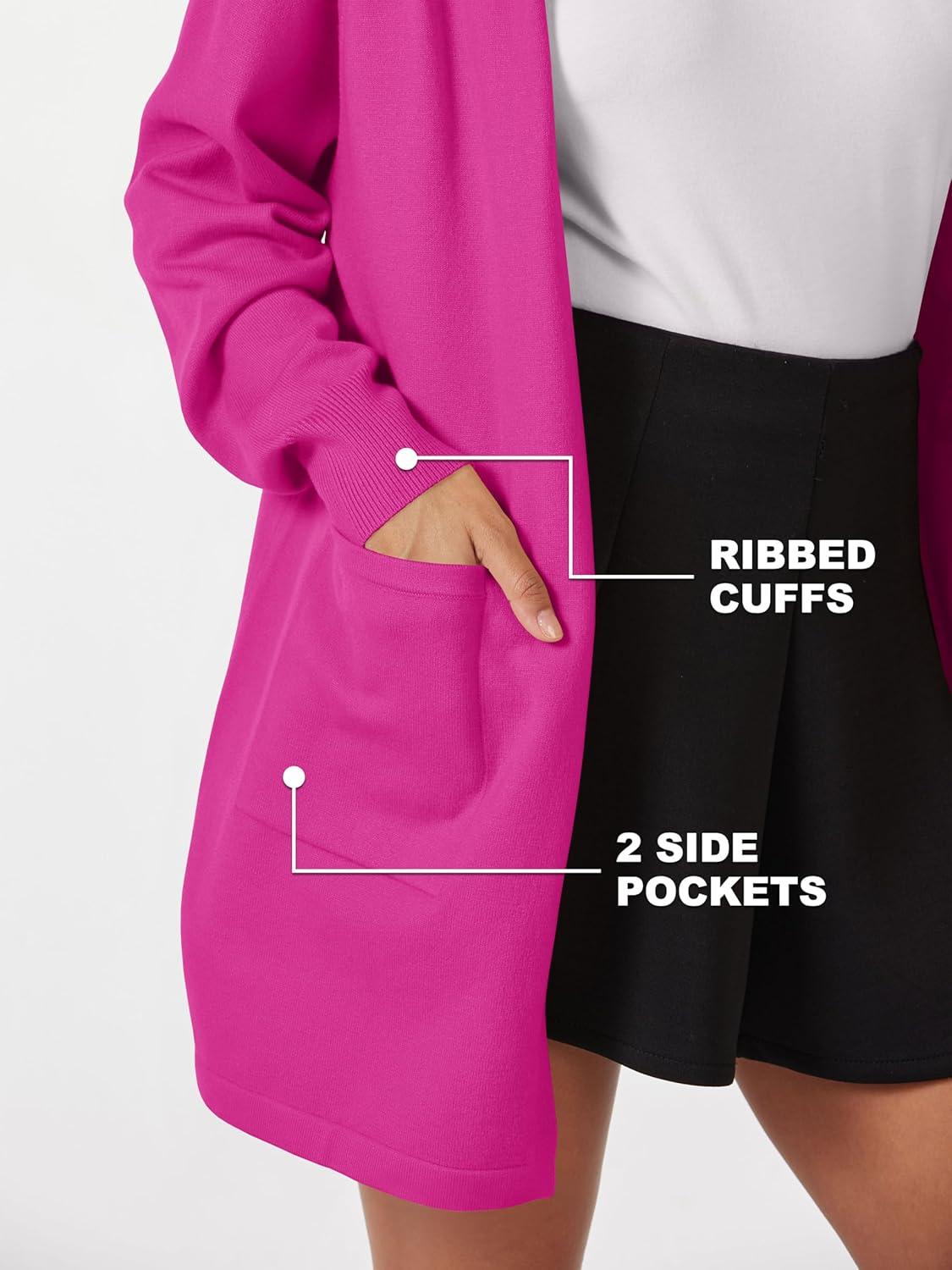 imageMAGCOMSEN Womens Cardigan Open Front Knit Hoodie Sweater Coatigan Jacket 2024 Casual Fall Trendy Coats with PocketsDark Rose