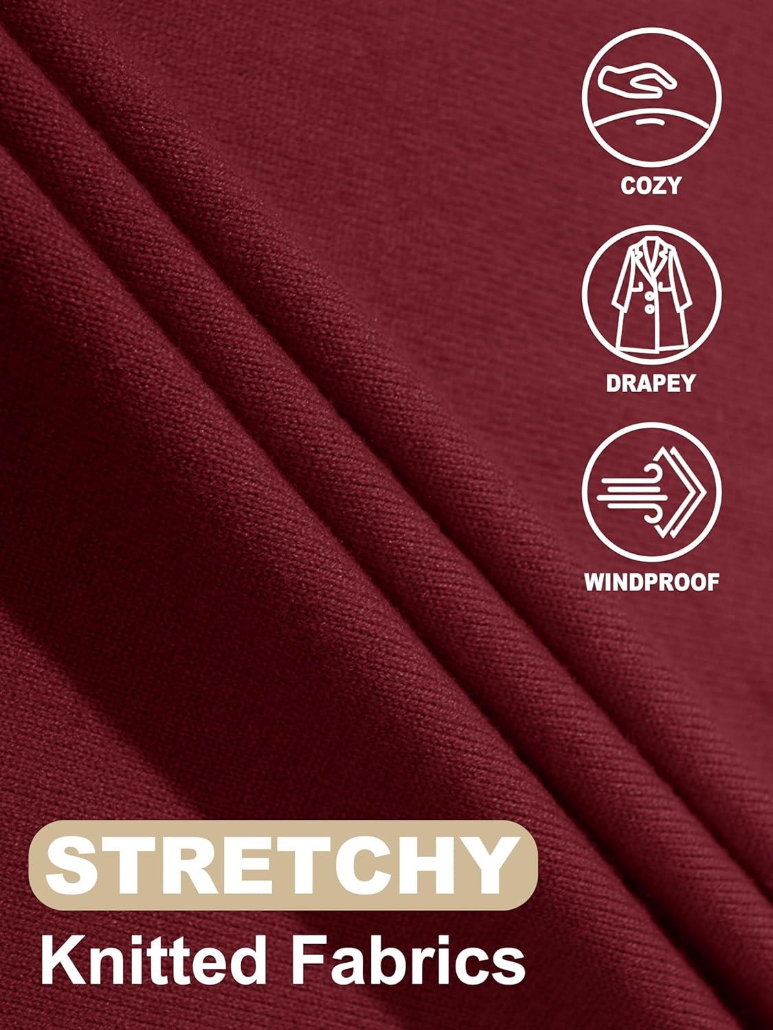 imageMAGCOMSEN Womens Cardigan Open Front Knit Hoodie Sweater Coatigan Jacket 2024 Casual Fall Trendy Coats with PocketsWine Red