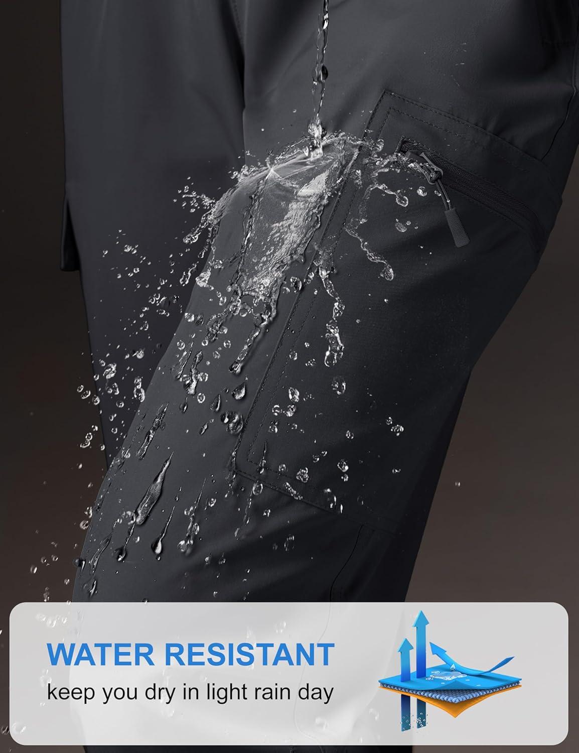 imageMAGCOMSEN Womens Cargo Joggers Lightweight Quick Dry Hiking Pants UPF 50 Athletic Workout Travel Joggers Zipper PocketsDark Gray