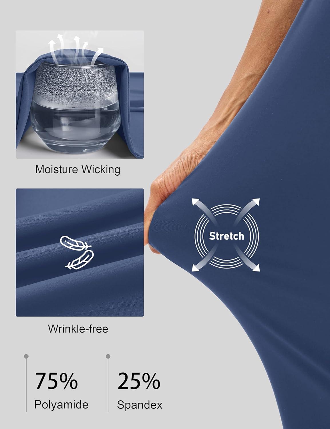 imageMAGCOMSEN Womens Golf Pants UPF 50 High Waisted Stretch 78 Ankle Dress Work Casual Slack Summer Travel Pants 5 PocketsAurora Blue