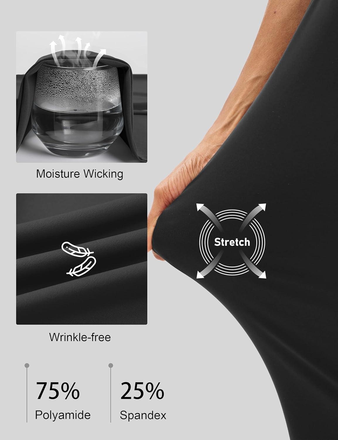 imageMAGCOMSEN Womens Golf Pants UPF 50 High Waisted Stretch 78 Ankle Dress Work Casual Slack Summer Travel Pants 5 PocketsBlack