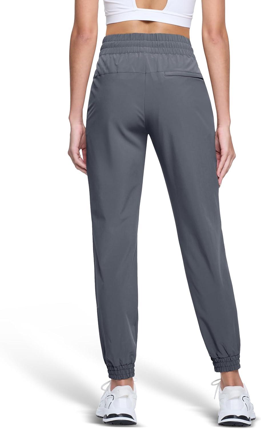 imageMAGCOMSEN Womens Hiking Pants Lightweight Quick Dry Athletic Running Joggers with Pockets Outdoor Travel SweatpantsDark Grey