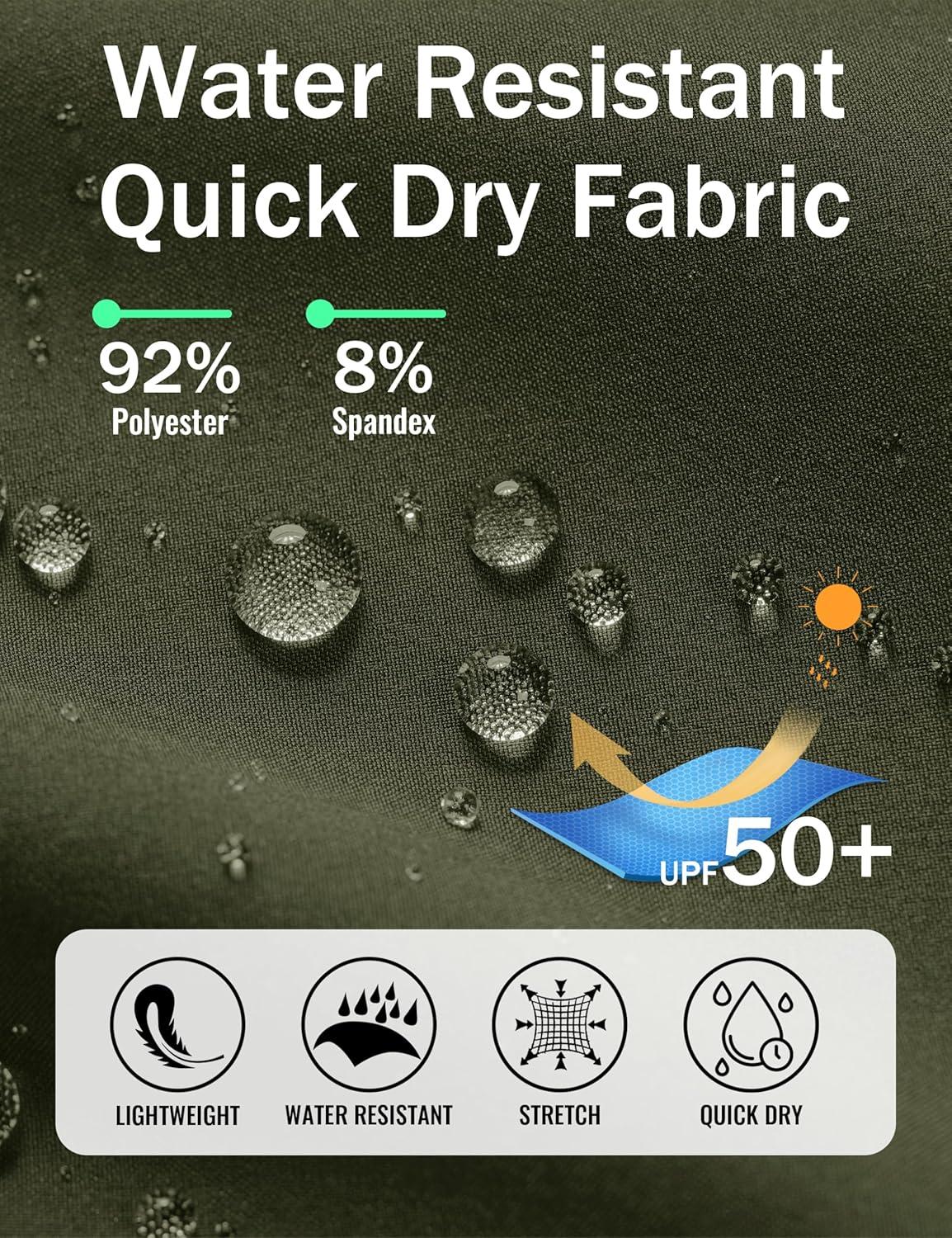 imageMAGCOMSEN Womens Hiking Pants UPF 50 Water Resistant Quick Dry Lightweight Elastic Waist Cargo Pants with 4 PocketsArmy Green