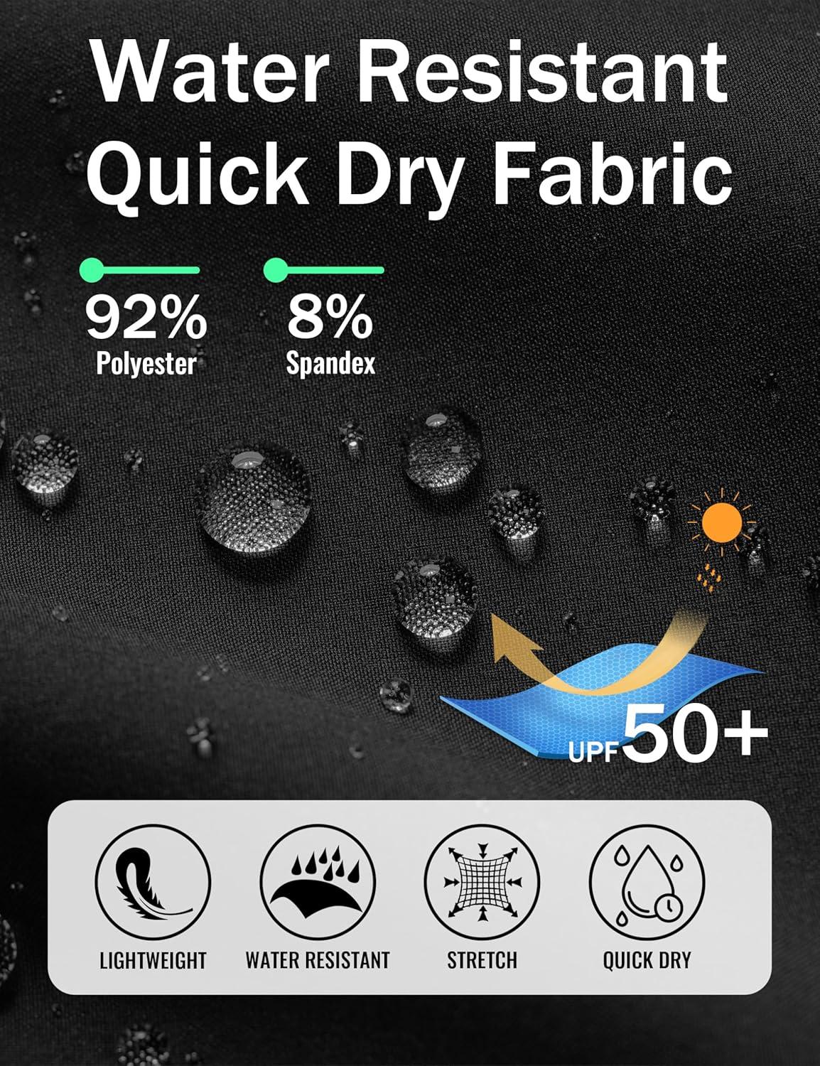 imageMAGCOMSEN Womens Hiking Pants UPF 50 Water Resistant Quick Dry Lightweight Elastic Waist Cargo Pants with 4 PocketsBlack