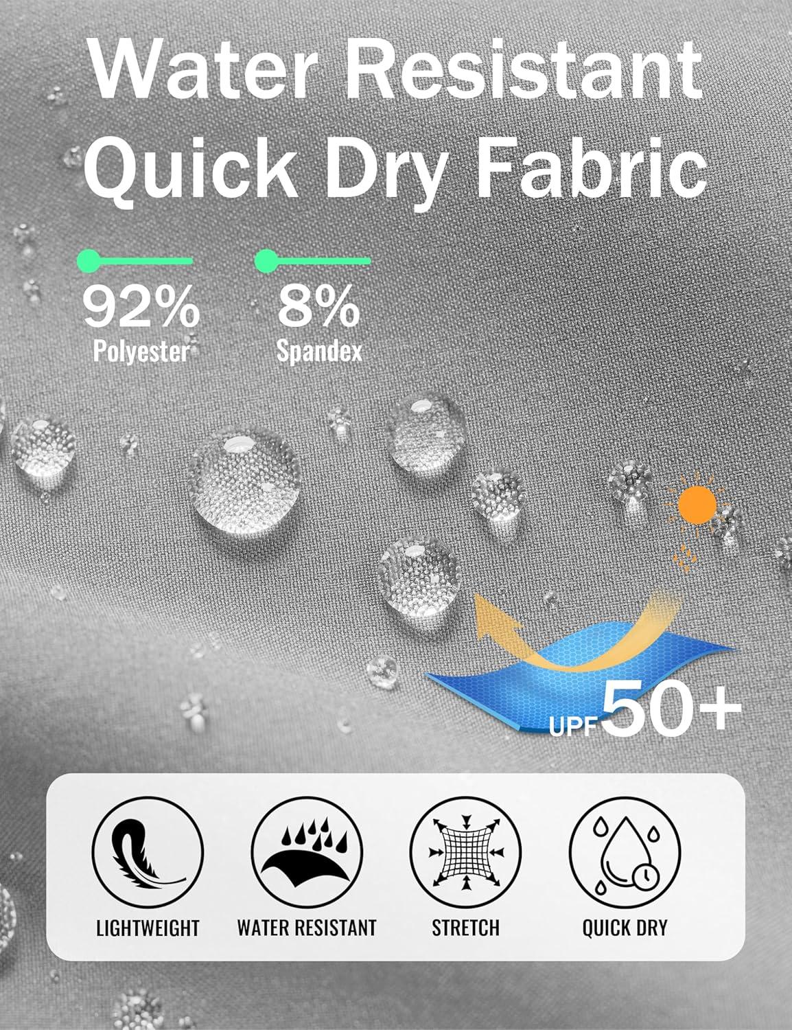 imageMAGCOMSEN Womens Hiking Pants UPF 50 Water Resistant Quick Dry Lightweight Elastic Waist Cargo Pants with 4 PocketsLight Grey