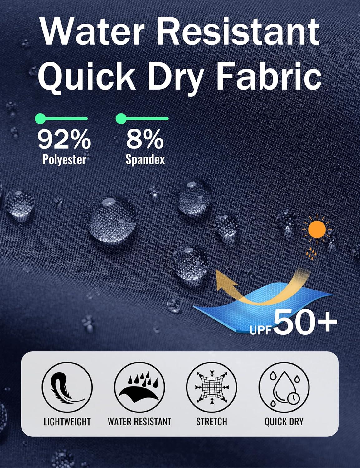 imageMAGCOMSEN Womens Hiking Pants UPF 50 Water Resistant Quick Dry Lightweight Elastic Waist Cargo Pants with 4 PocketsNavy